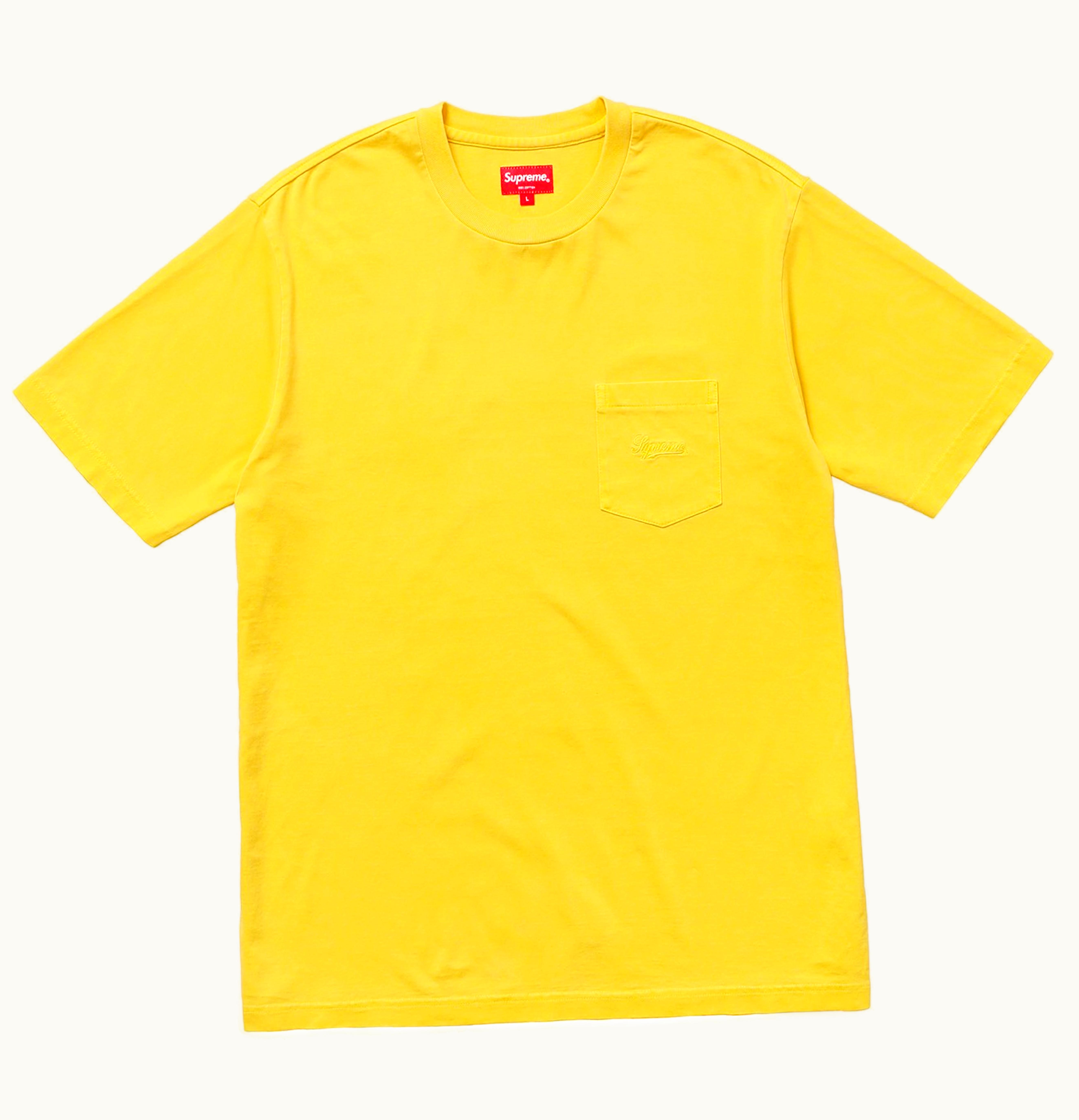 Supreme Supreme Overdyed Pocket Tee Washed Bright Yellow