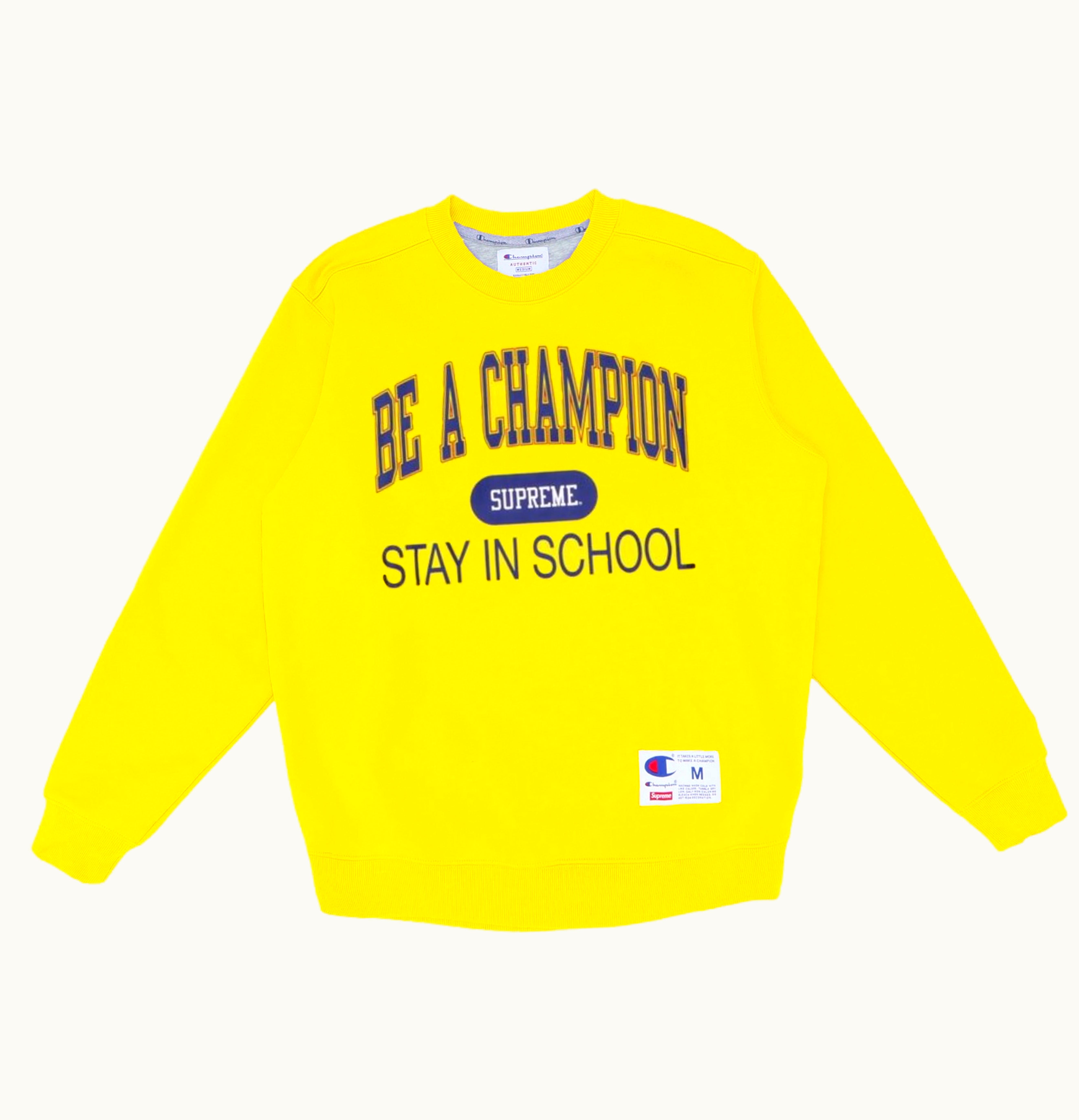Supreme Supreme Champion Stay In School Crewneck Yellow