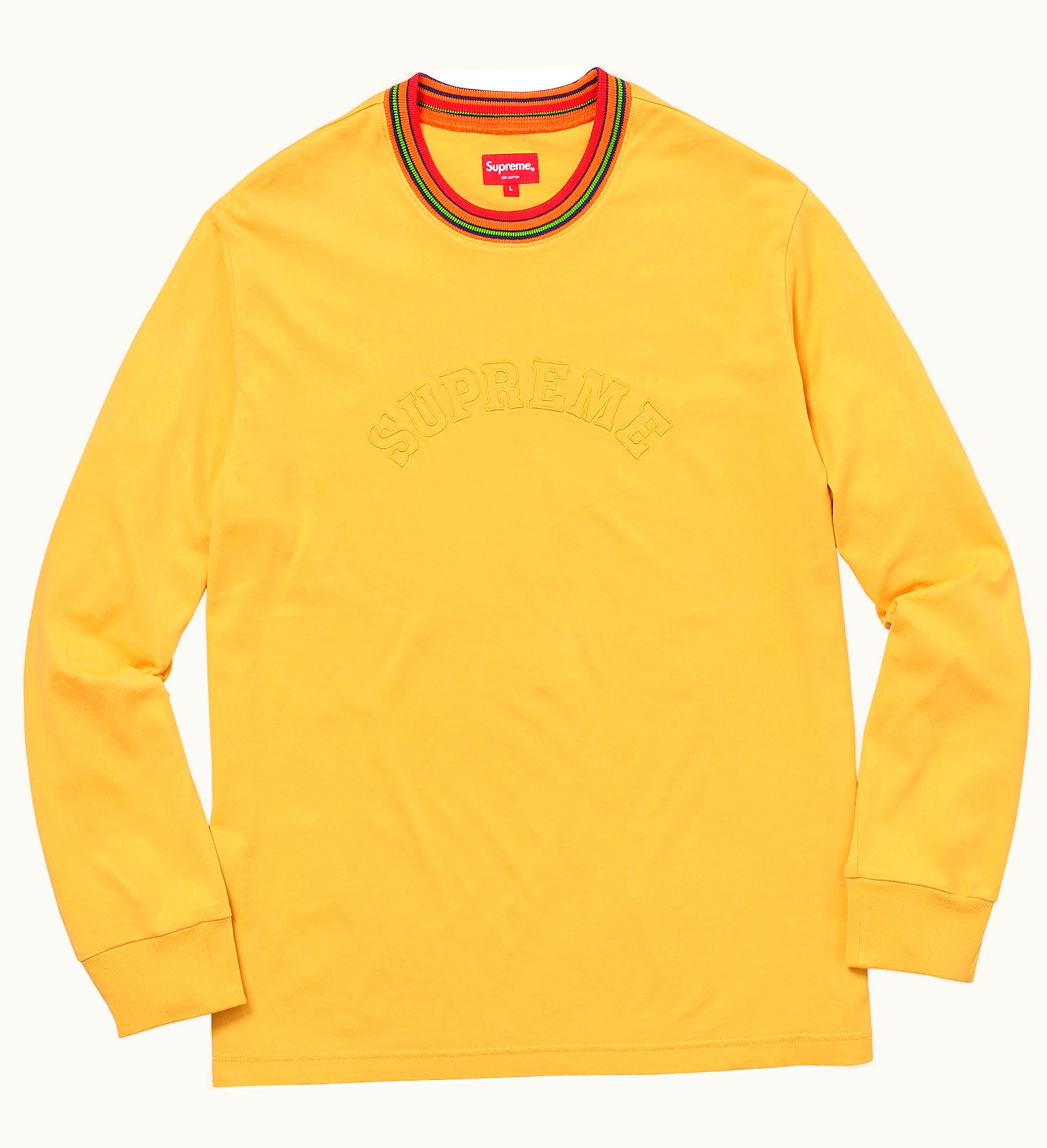 Supreme Supreme Multicolor Striped Rib Ls Top Yellow