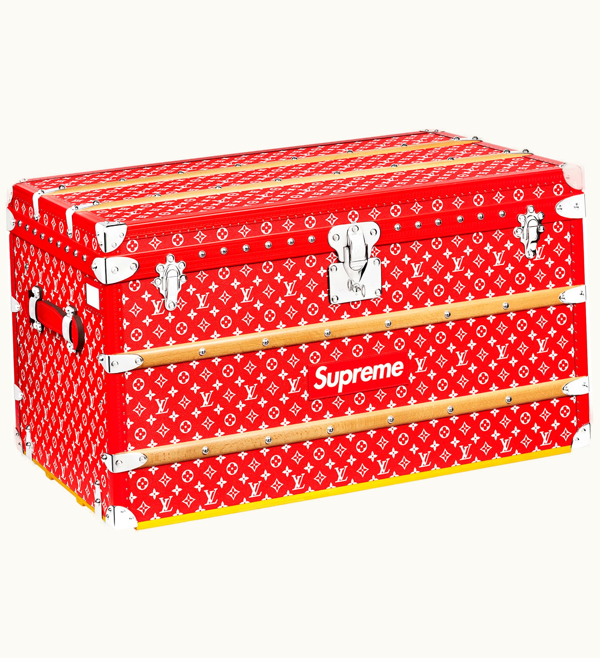 Louis Vuitton Louis Vuitton X Supreme Malle Courrier Trunk Monogram Supreme 90 Red