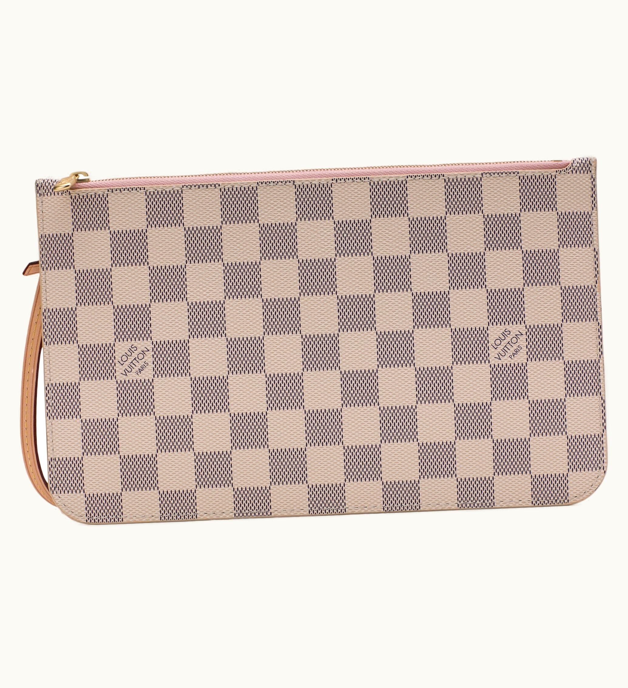 Louis Vuitton Louis Vuitton Pochette Damier Azur MM Gm Rose Ballerine Lining