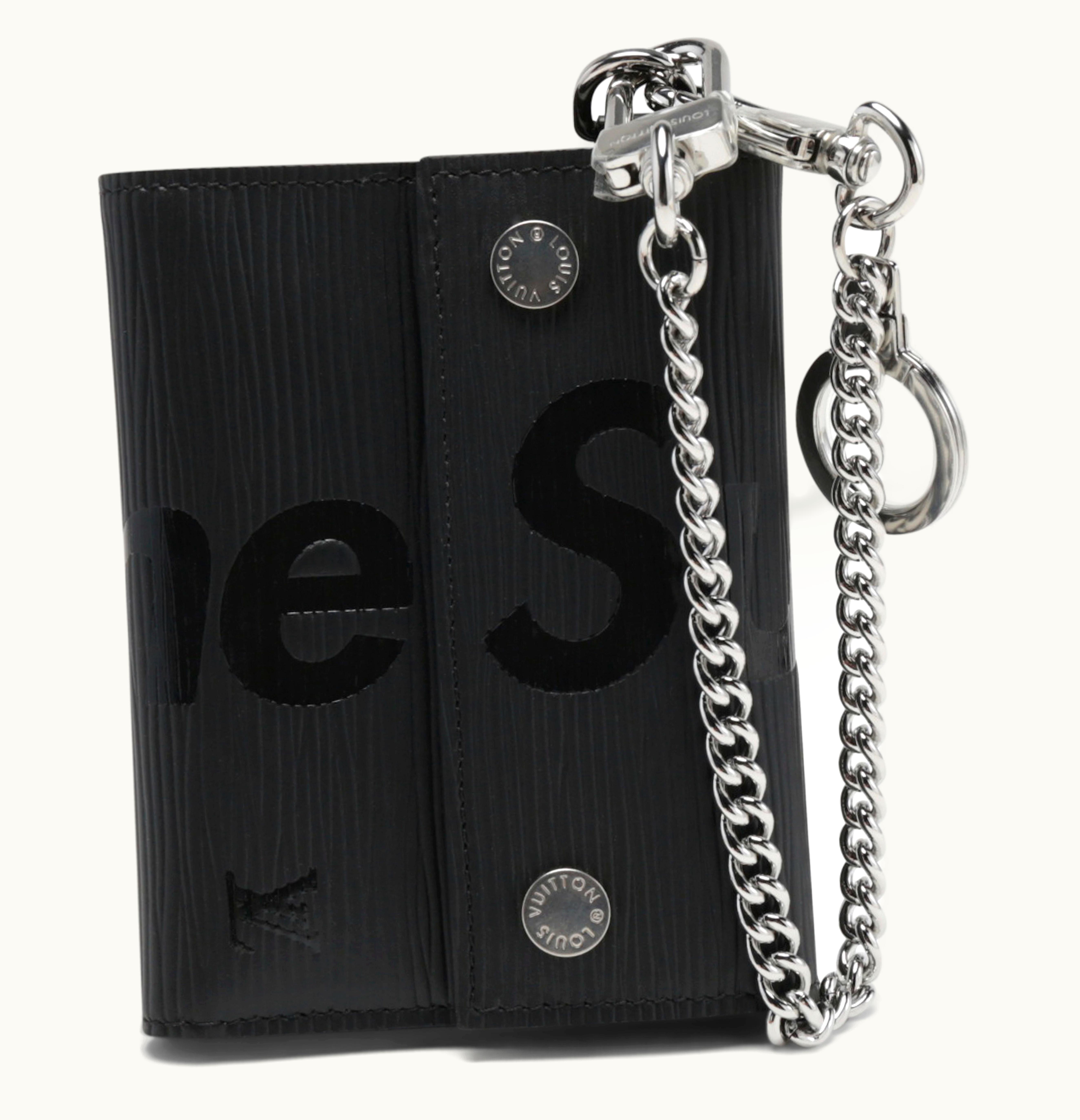 Louis Vuitton Louis Vuitton X Supreme Chain Wallet Epi Supreme Black