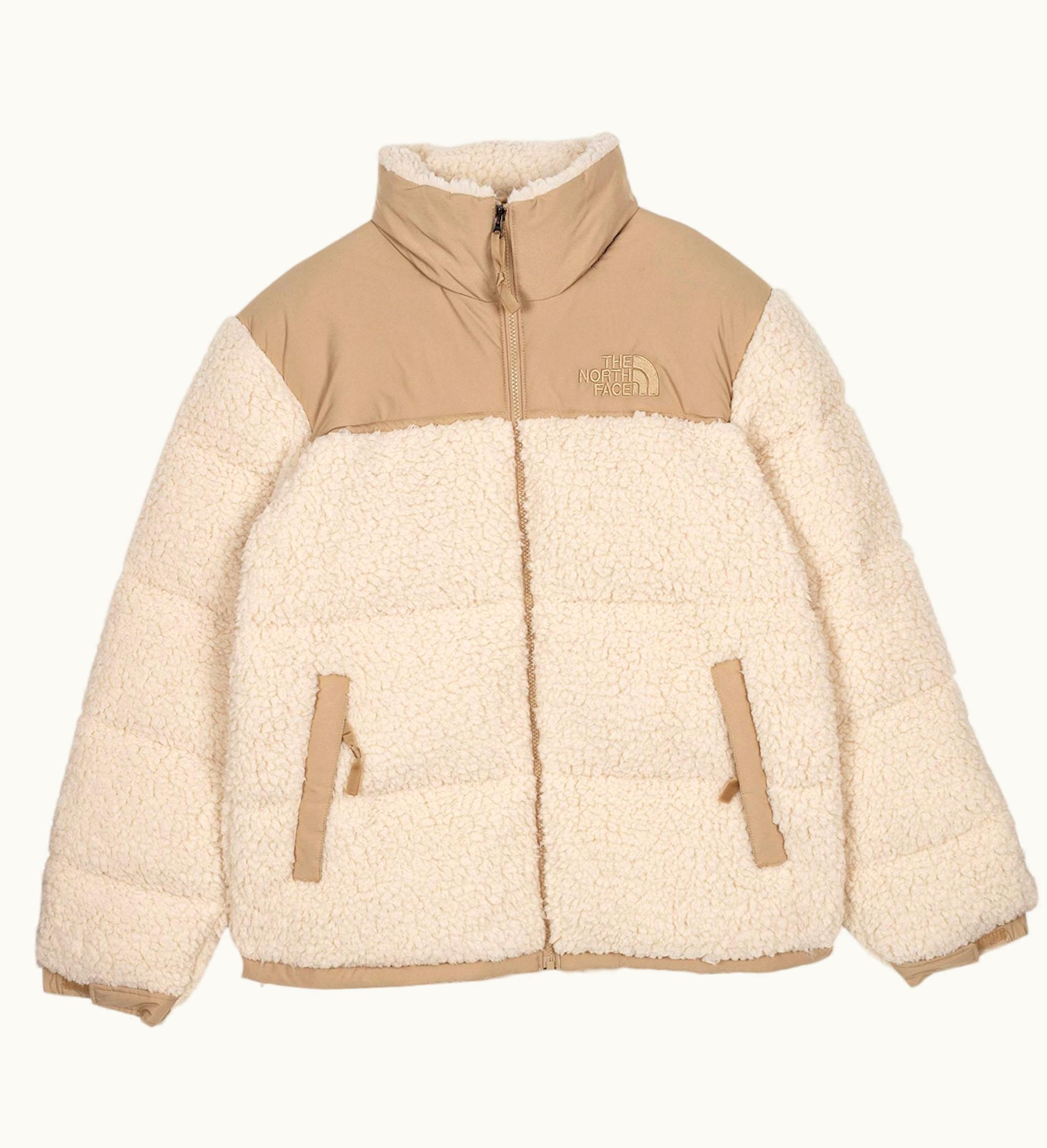 The North Face High Pile Nuptse 600 Fill Recycled Waterfowl Down Jacket Bleached Sand Kelp Tan