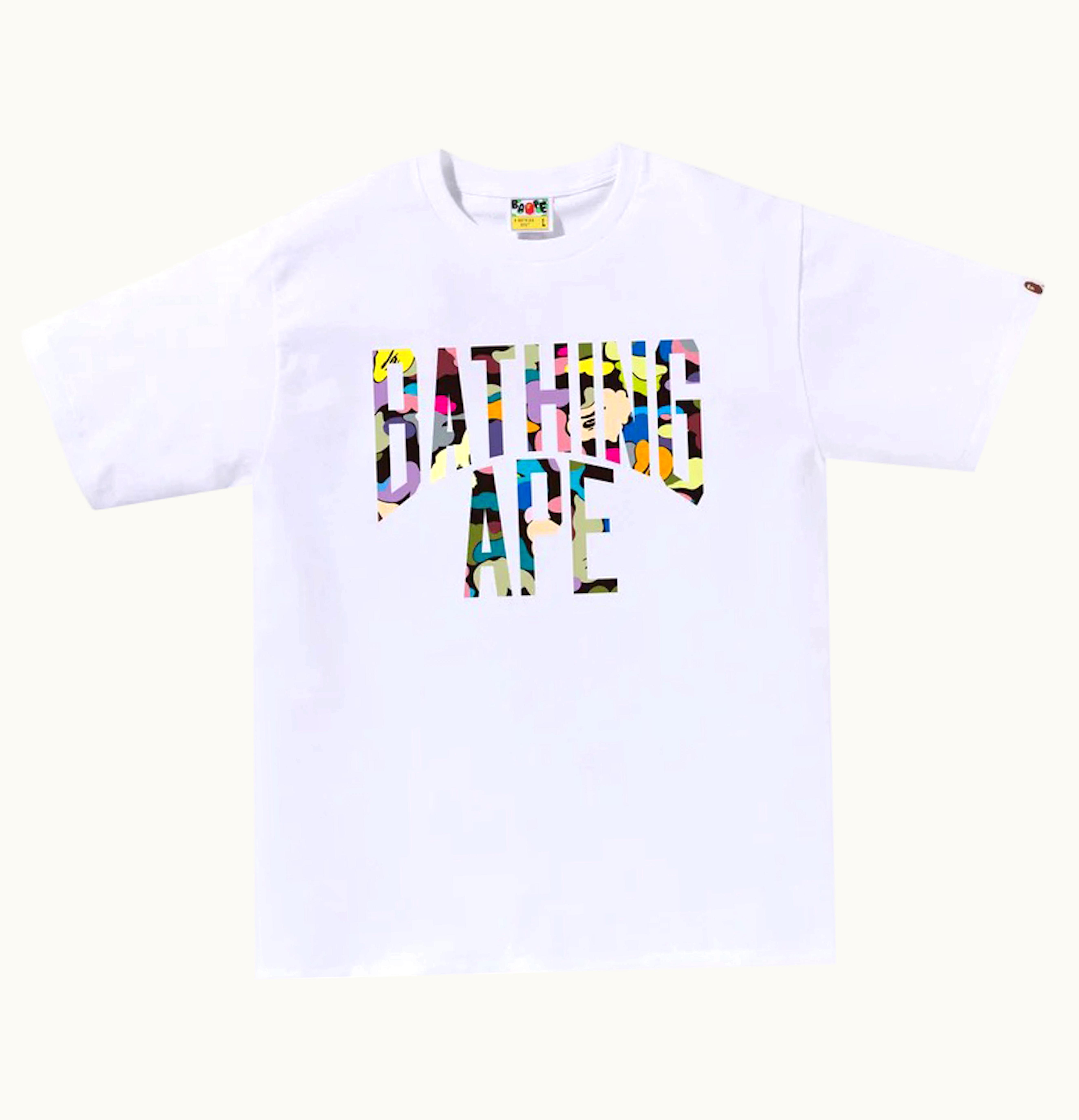 BAPE BAPE Multi Camo Nyc Logo Tee White Multicolor