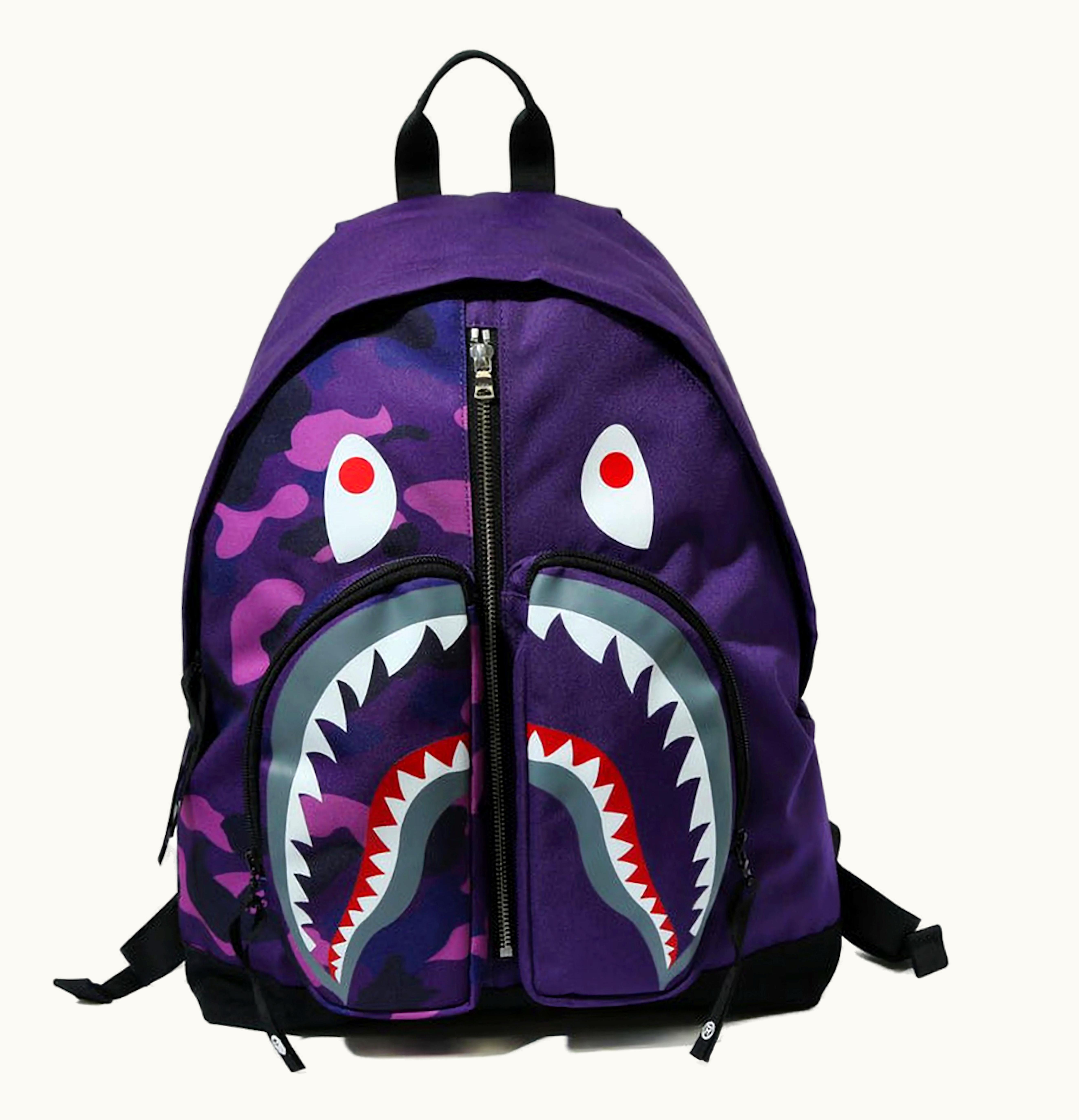 BAPE BAPE Color Camo Shark Day Backpack Purple