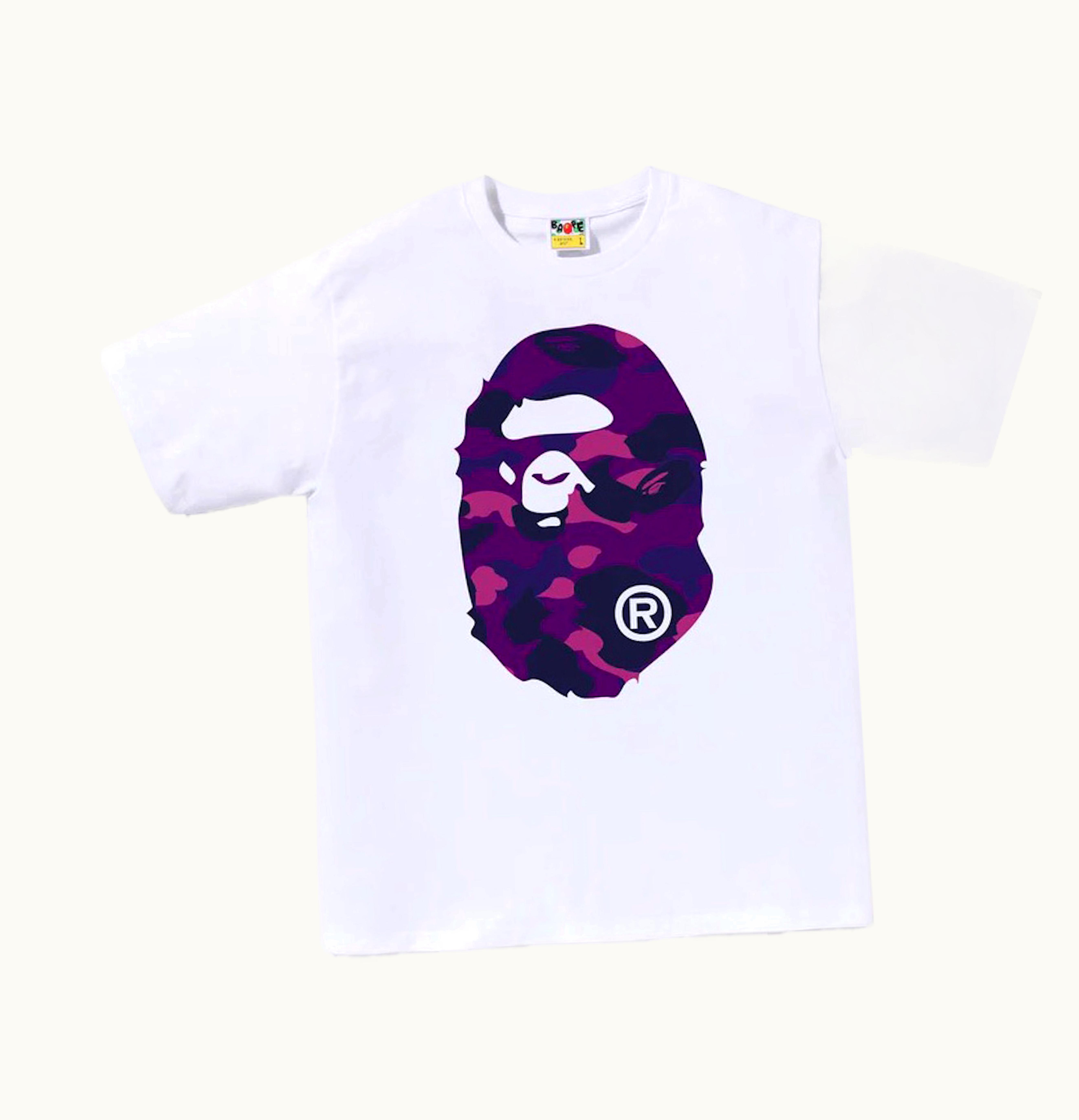 BAPE BAPE Color Camo Big Ape Head Tee SS23 White Purple