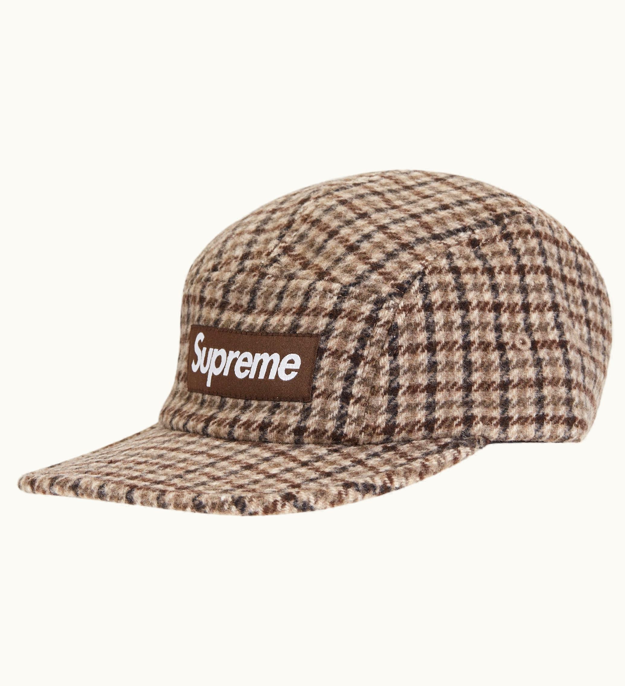 Supreme Supreme Houndstooth Wool Camp Cap Brown