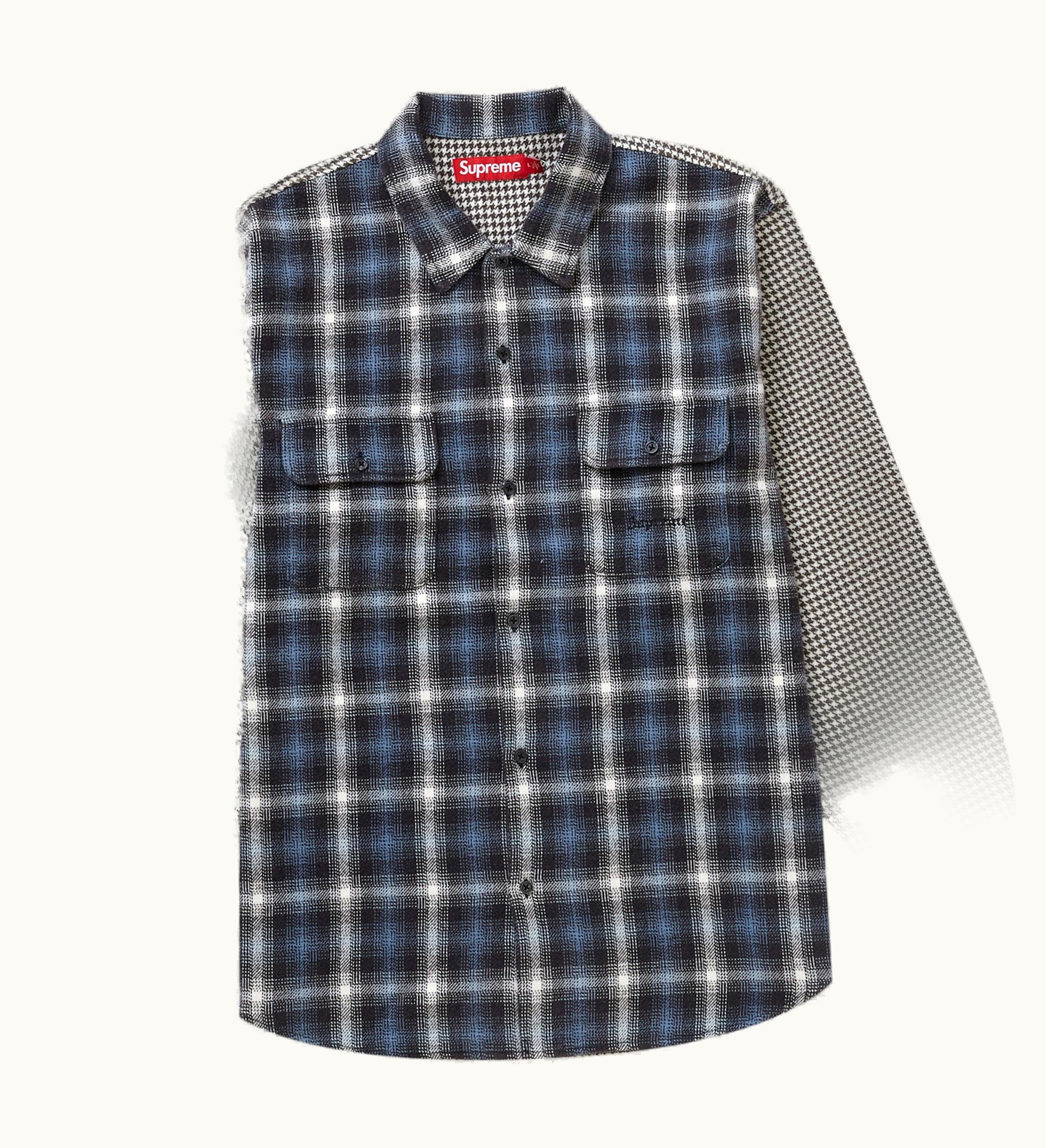Supreme Supreme Houndstooth Plaid Flannel Shirt Navy
