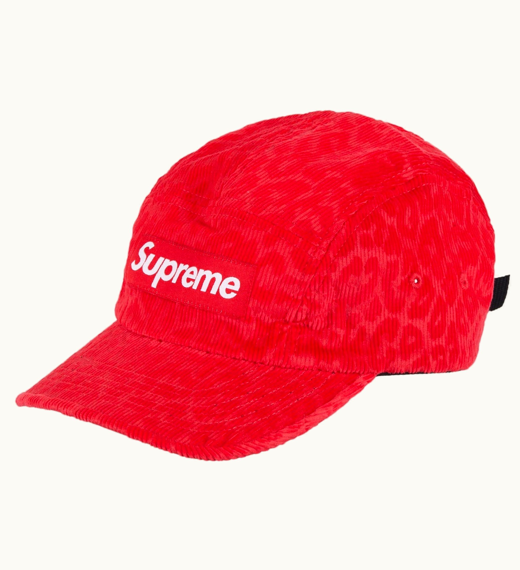 Supreme Supreme Leopard Corduroy Camp Cap Red