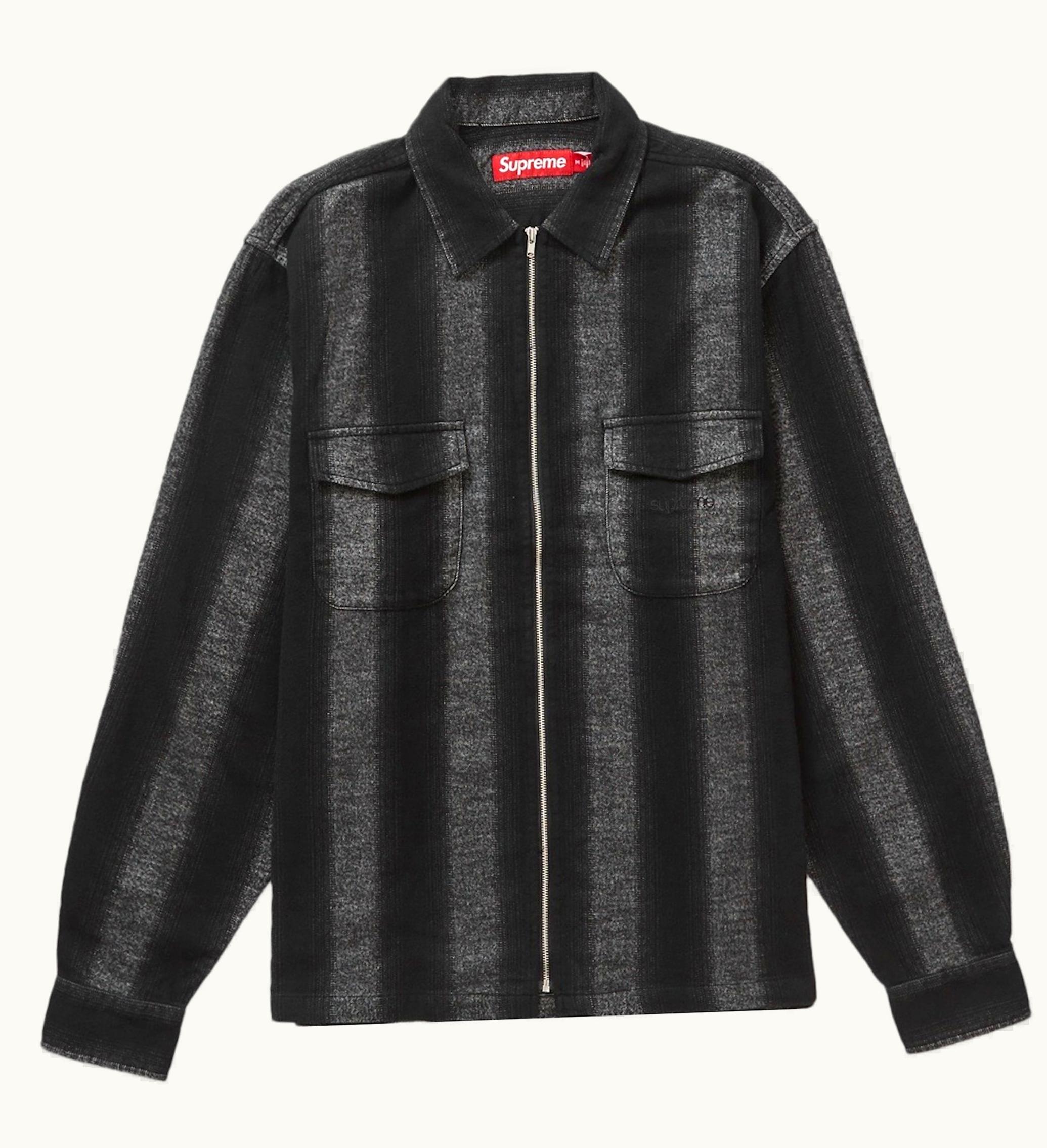 Supreme Supreme Stripe Flannel Zip Up Shirt Black