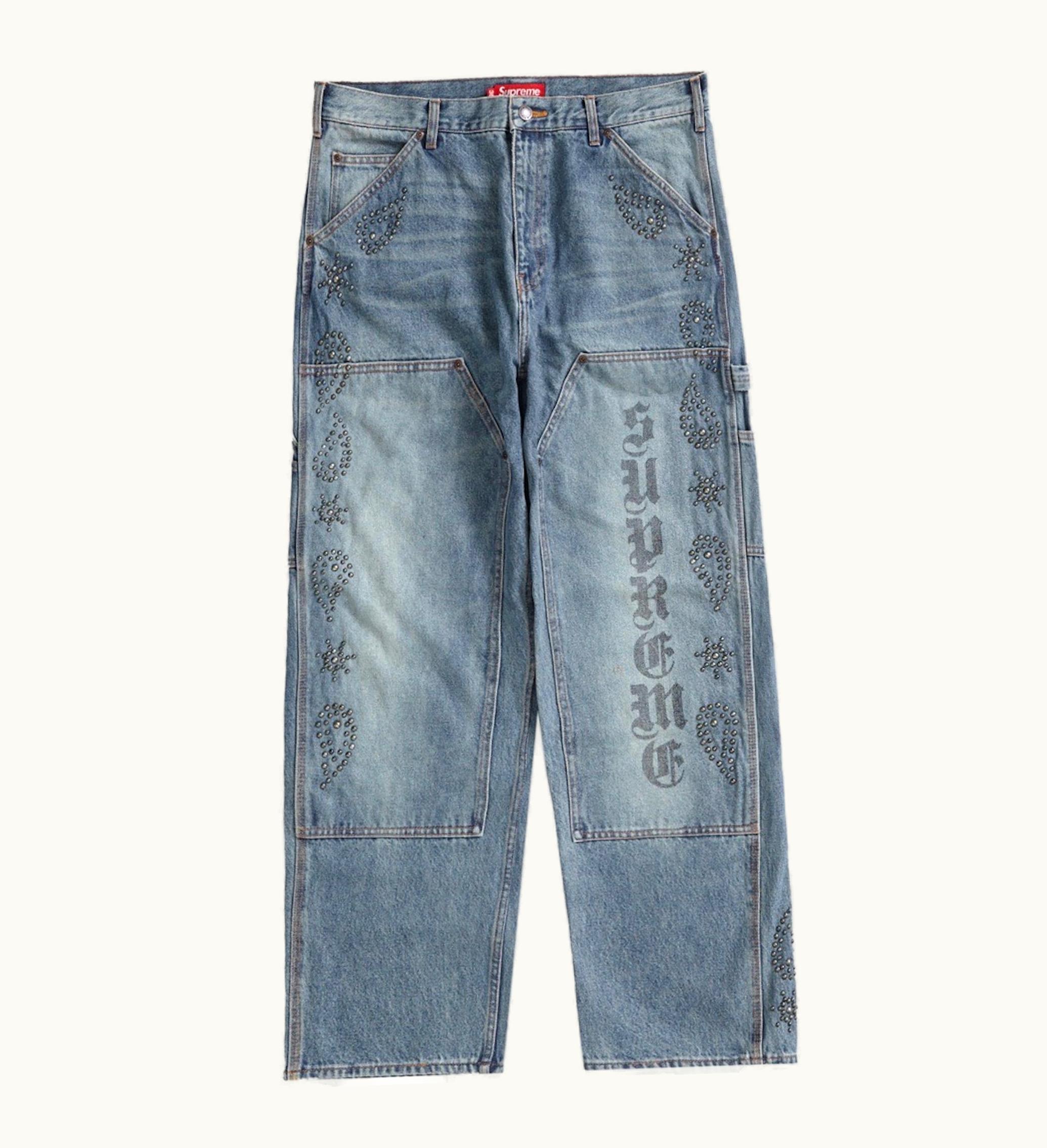 Supreme Supreme Paisley Studded Double Knee Painter Pant Washed Blue
