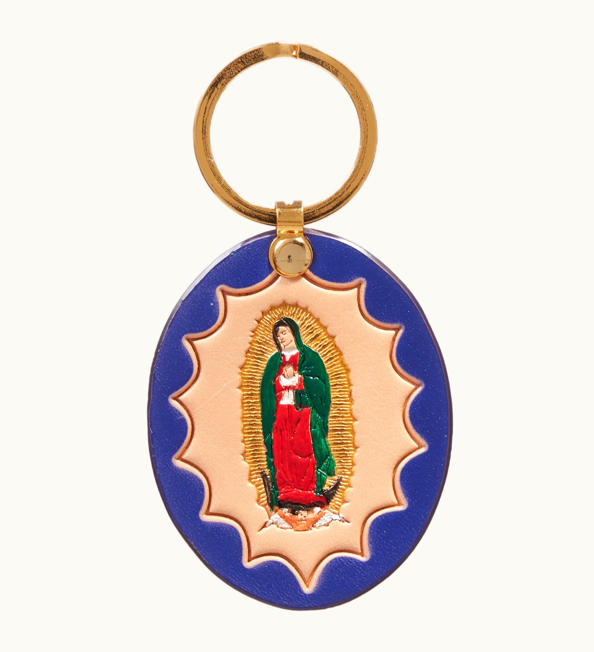 Supreme Supreme Guadalupe Leather Keychain Blue
