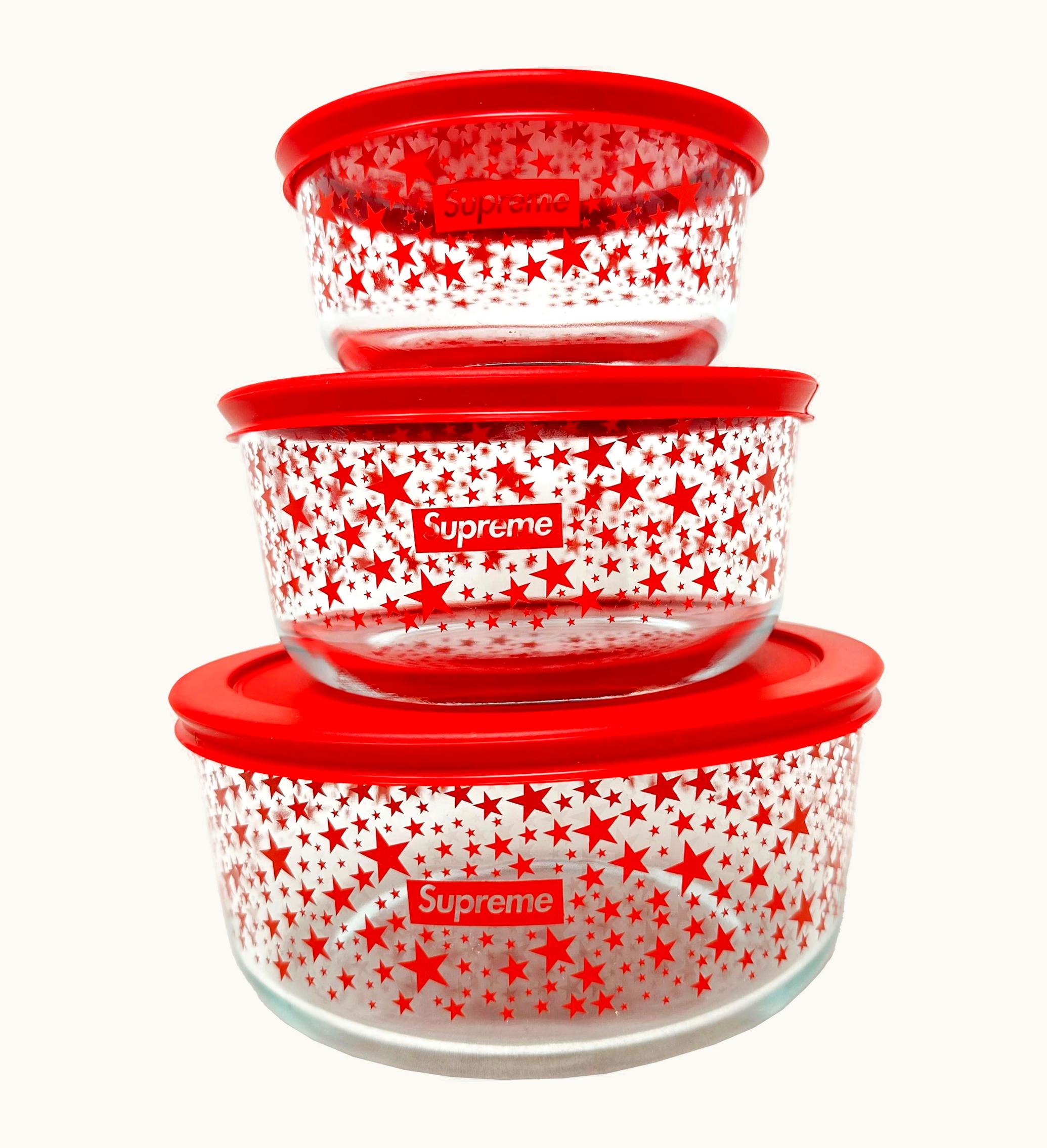 Supreme Supreme Pyrex Bowls Set Of 3 Red