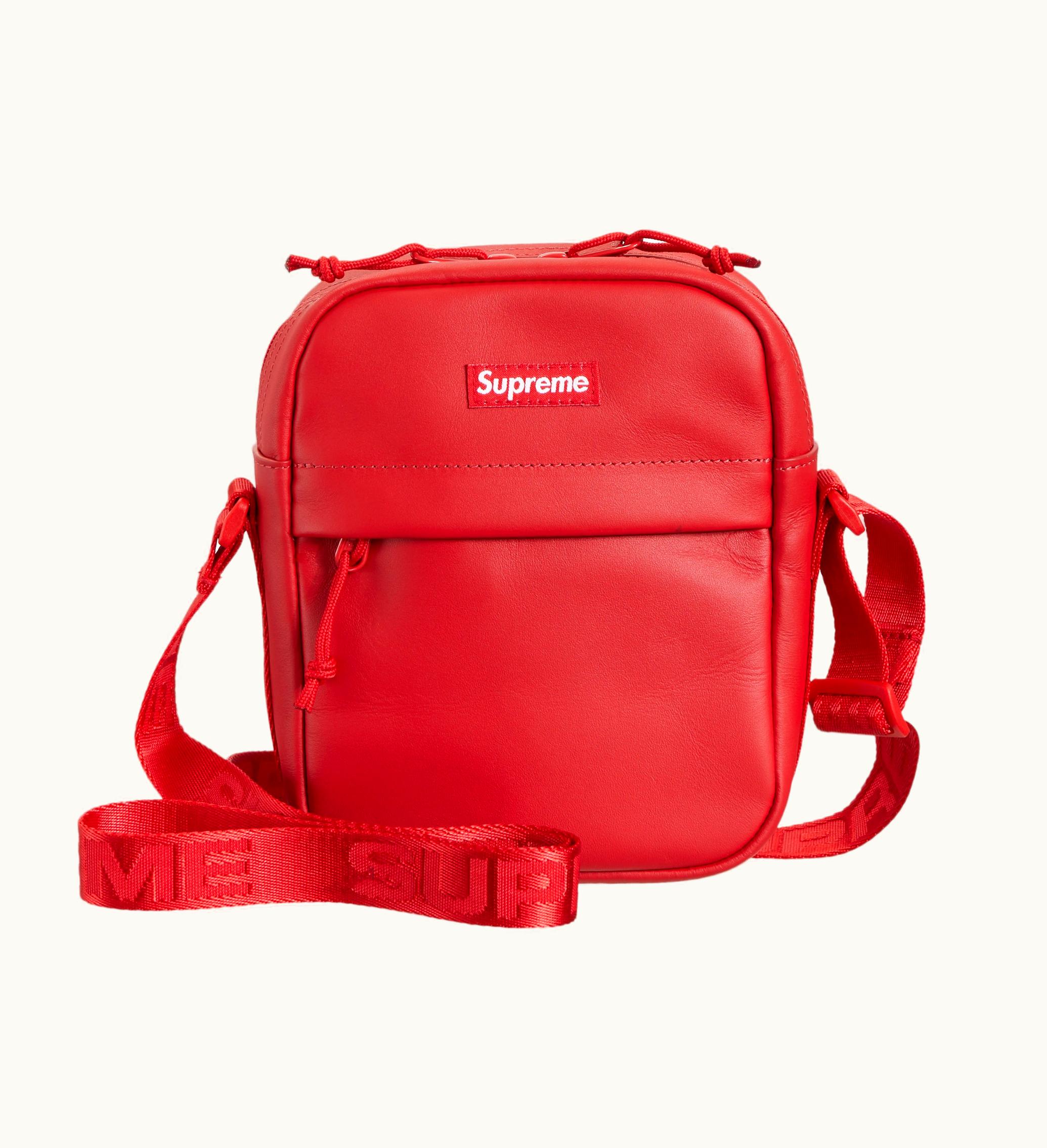 Supreme Supreme Leather Shoulder Bag Red