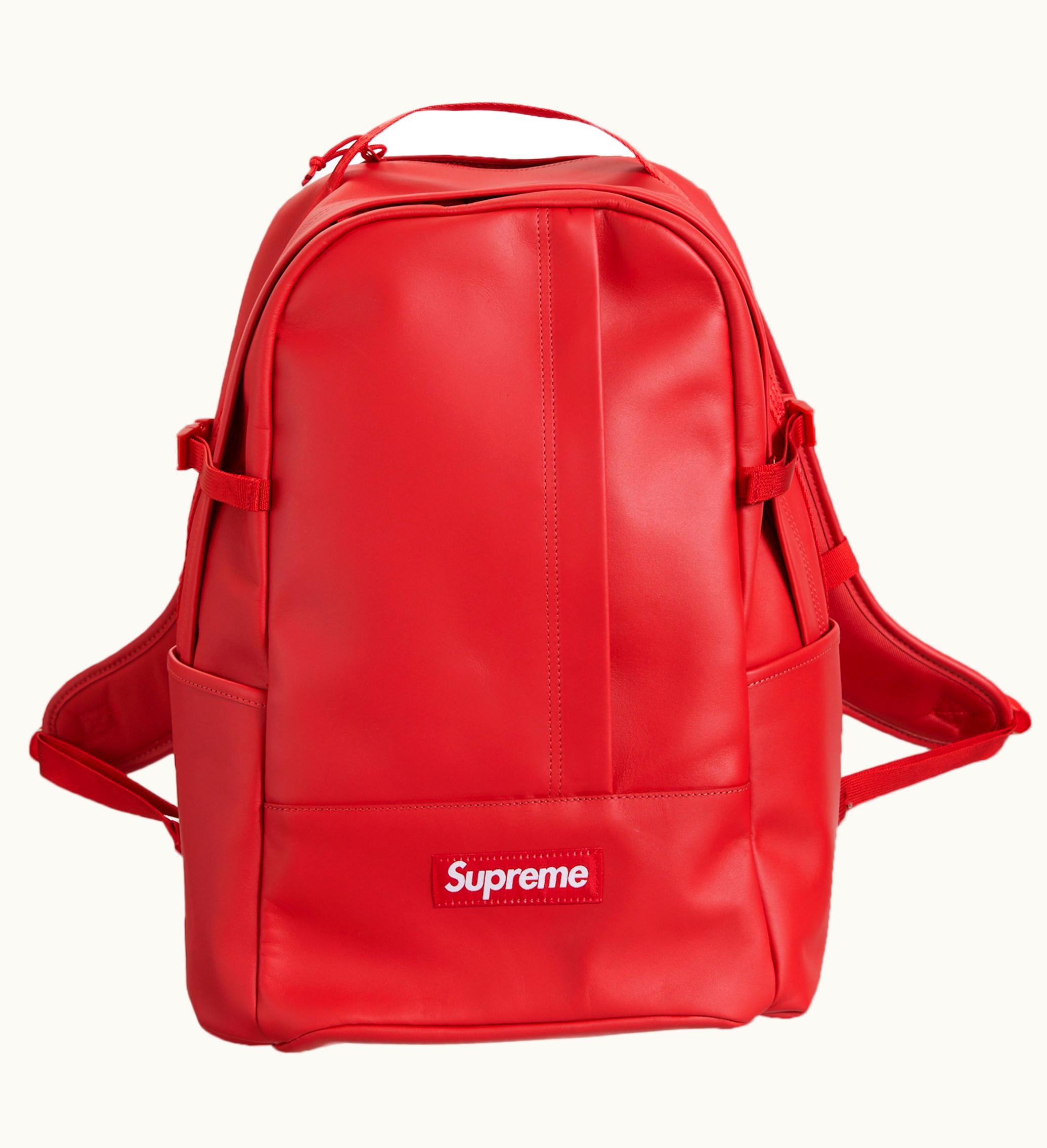 Supreme Supreme Leather Backpack Red