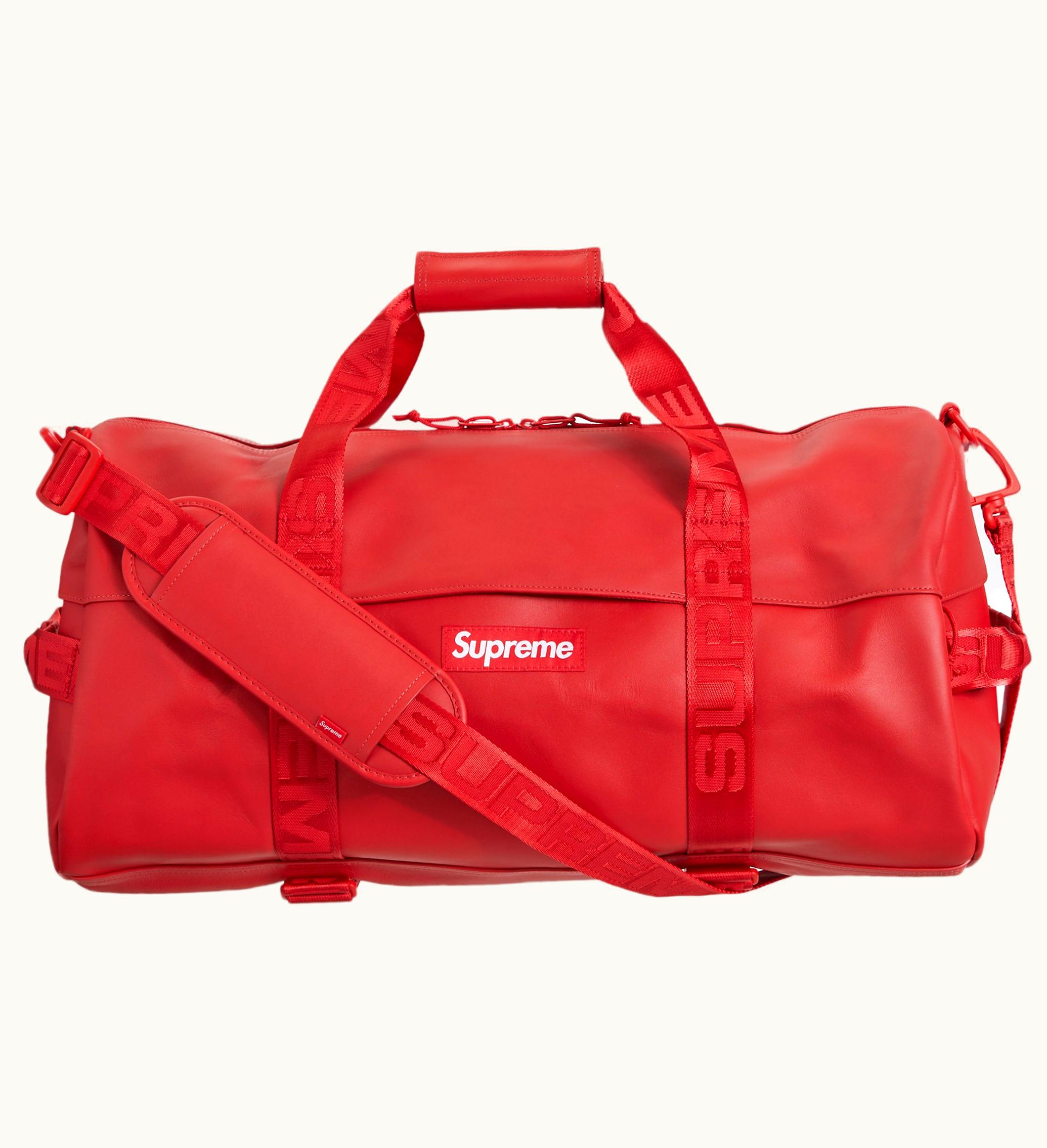 Supreme Supreme Leather Duffle Bag Red