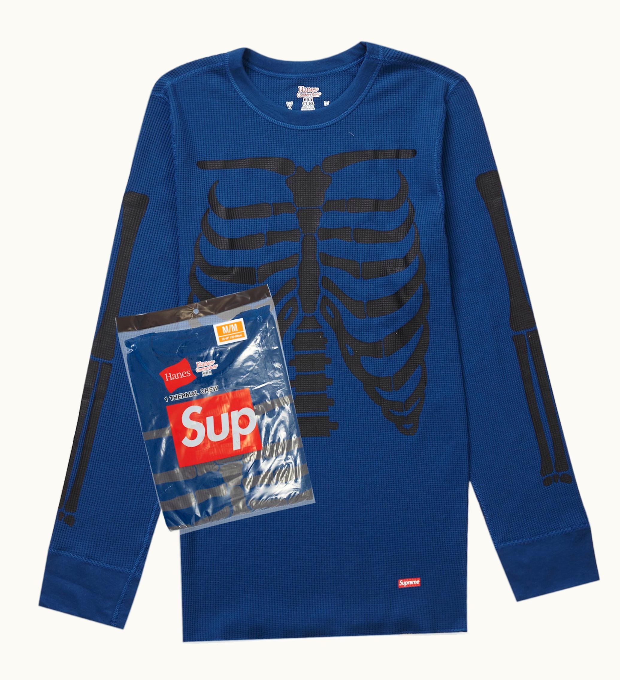 Supreme Supreme Hanes Bones Thermal Crew 1 Pack Blue