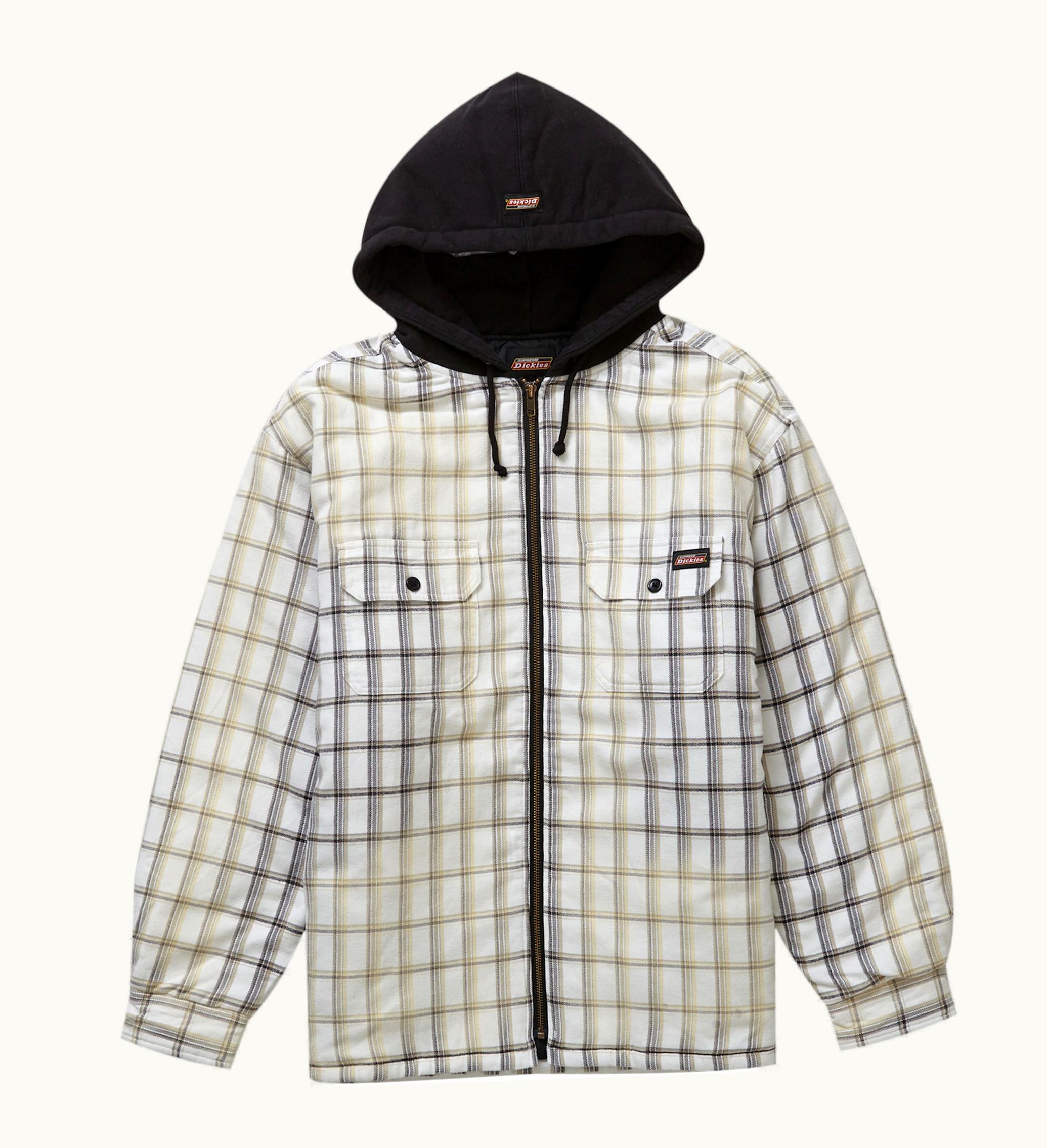 Supreme Supreme Dickies Plaid Hooded Zip Up Shirt Black