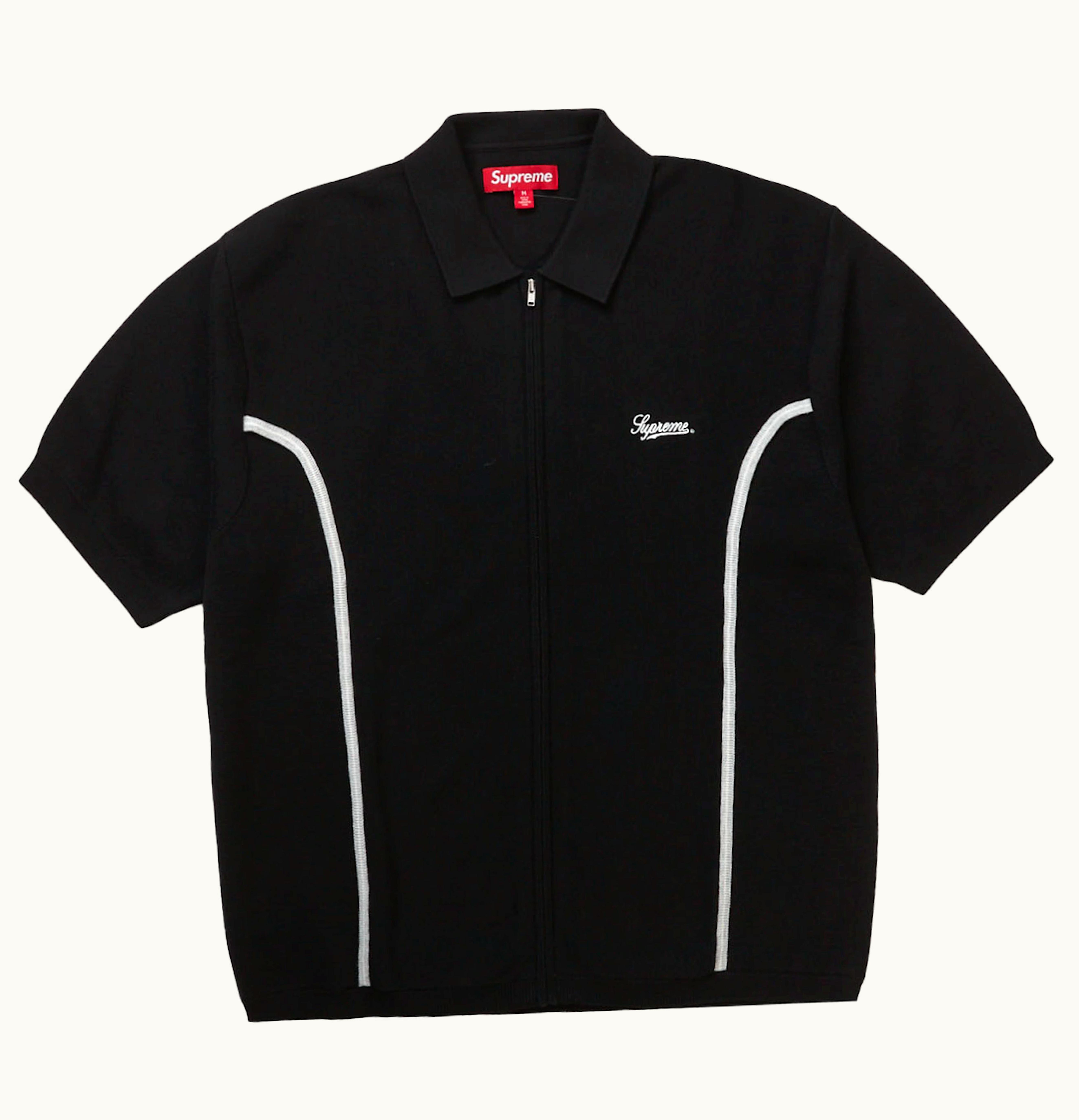 Supreme Supreme Piping Zip Up Polo Black
