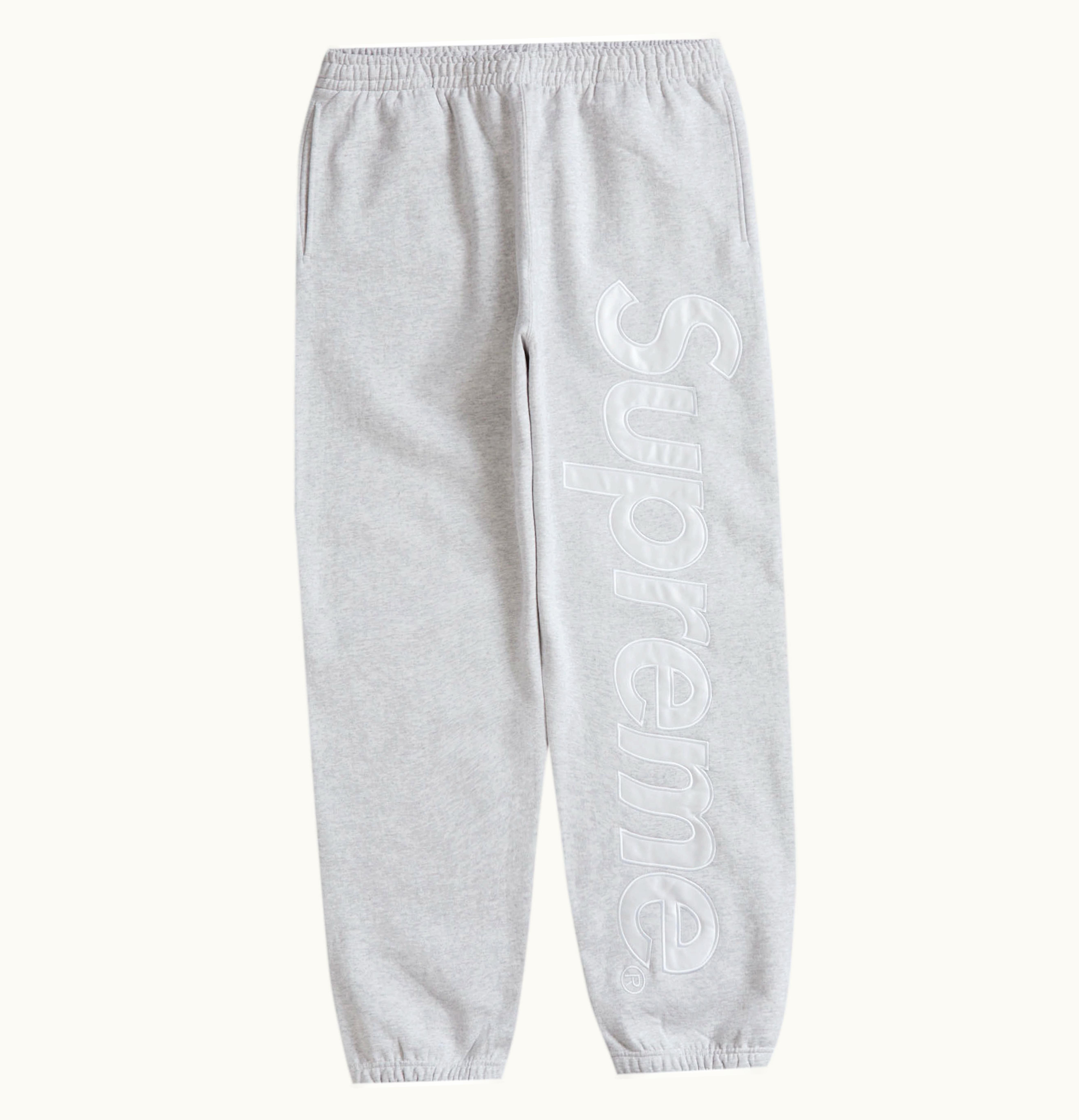 Supreme Supreme Satin Applique Sweatpant FW23 Ash Grey