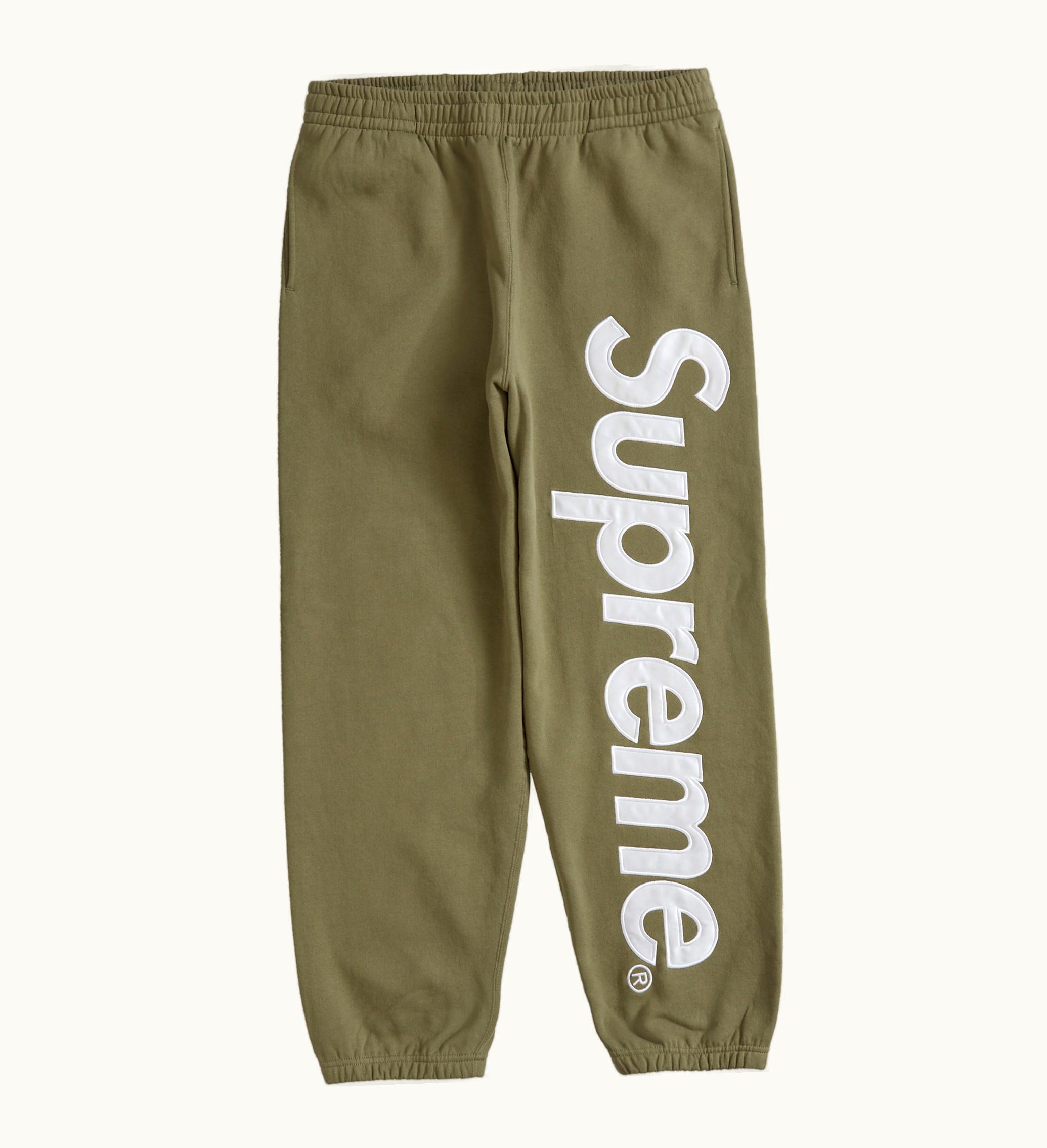 Supreme Supreme Satin Applique Sweatpant FW23 Light Olive