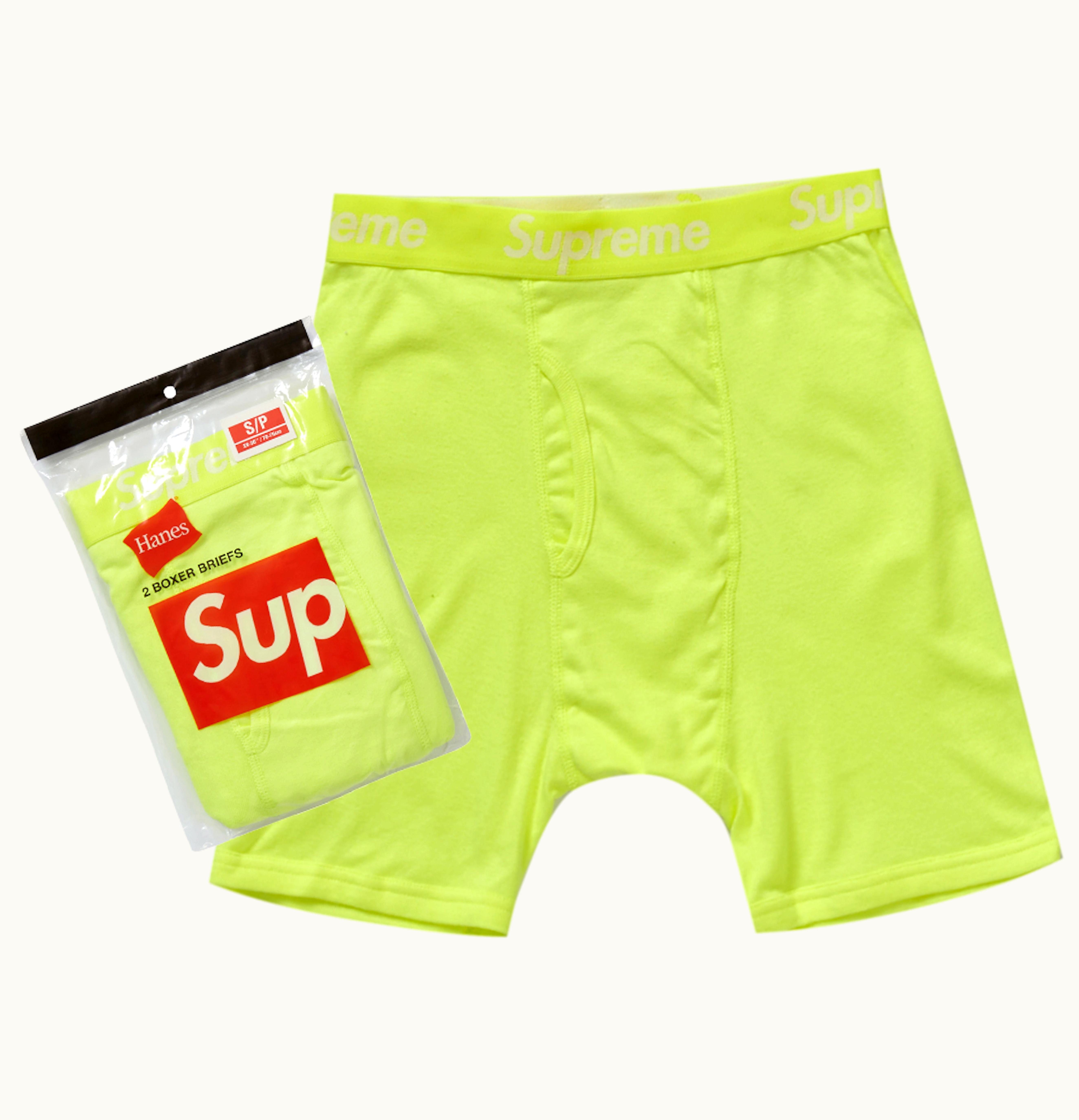 Supreme Supreme Hanes Boxer Briefs 2 Pack Flourescent Yellow