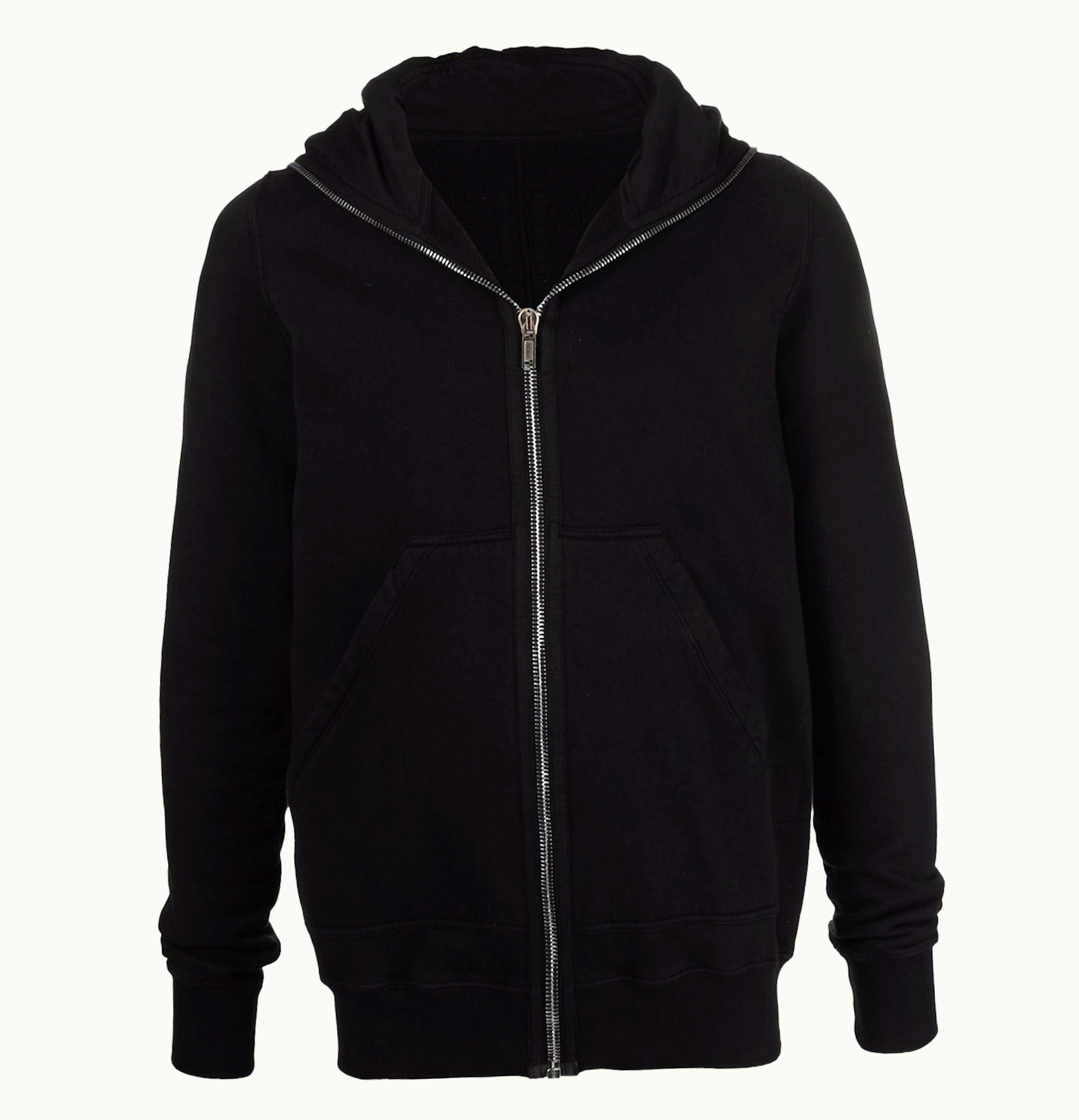 Rick Owens Rick Owens Zip Up Cotton Hoodie Black