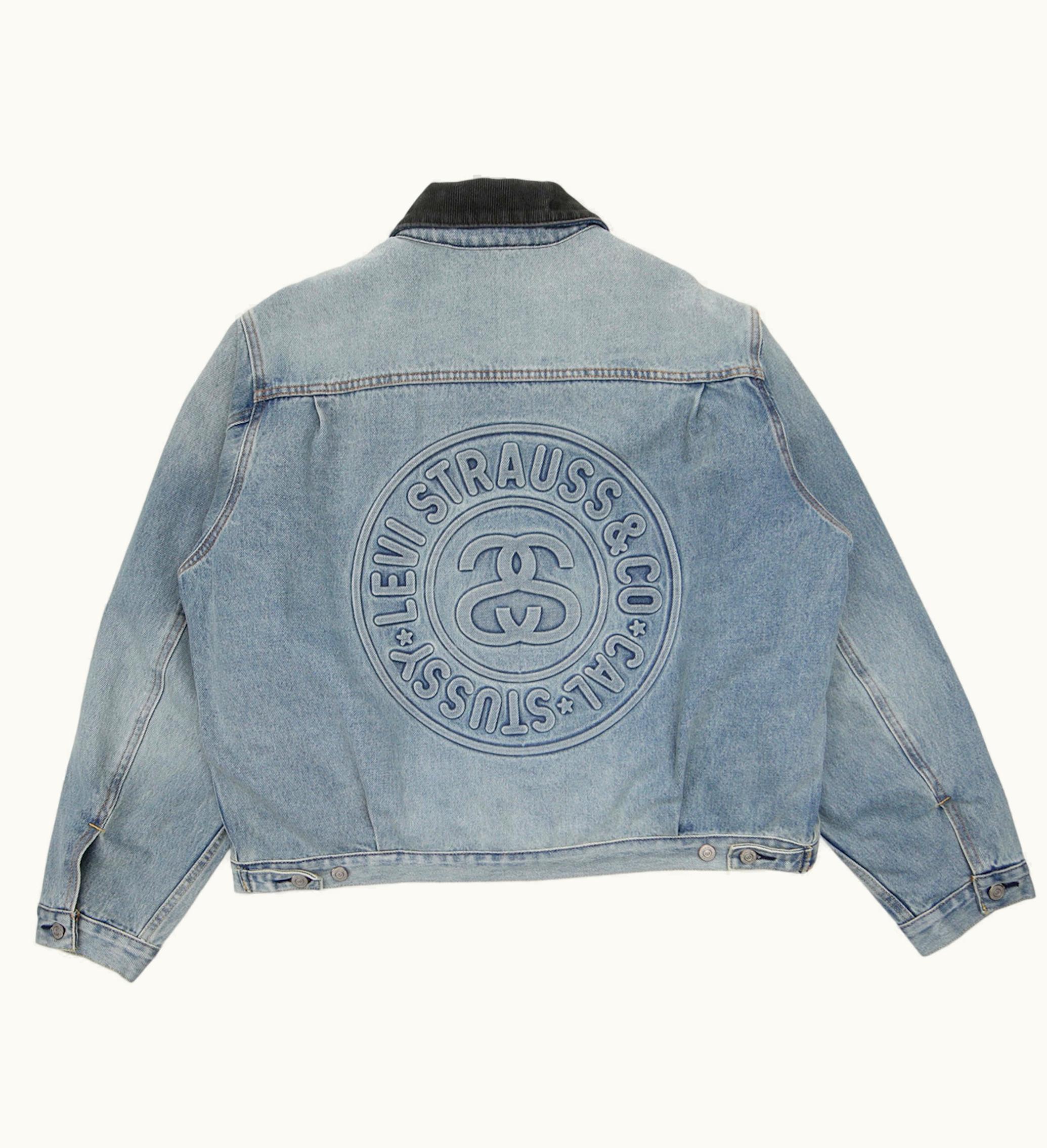 Stussy Stussy X Levis Embossed Praglad Trucker Jacket Stussy Rugged Blue