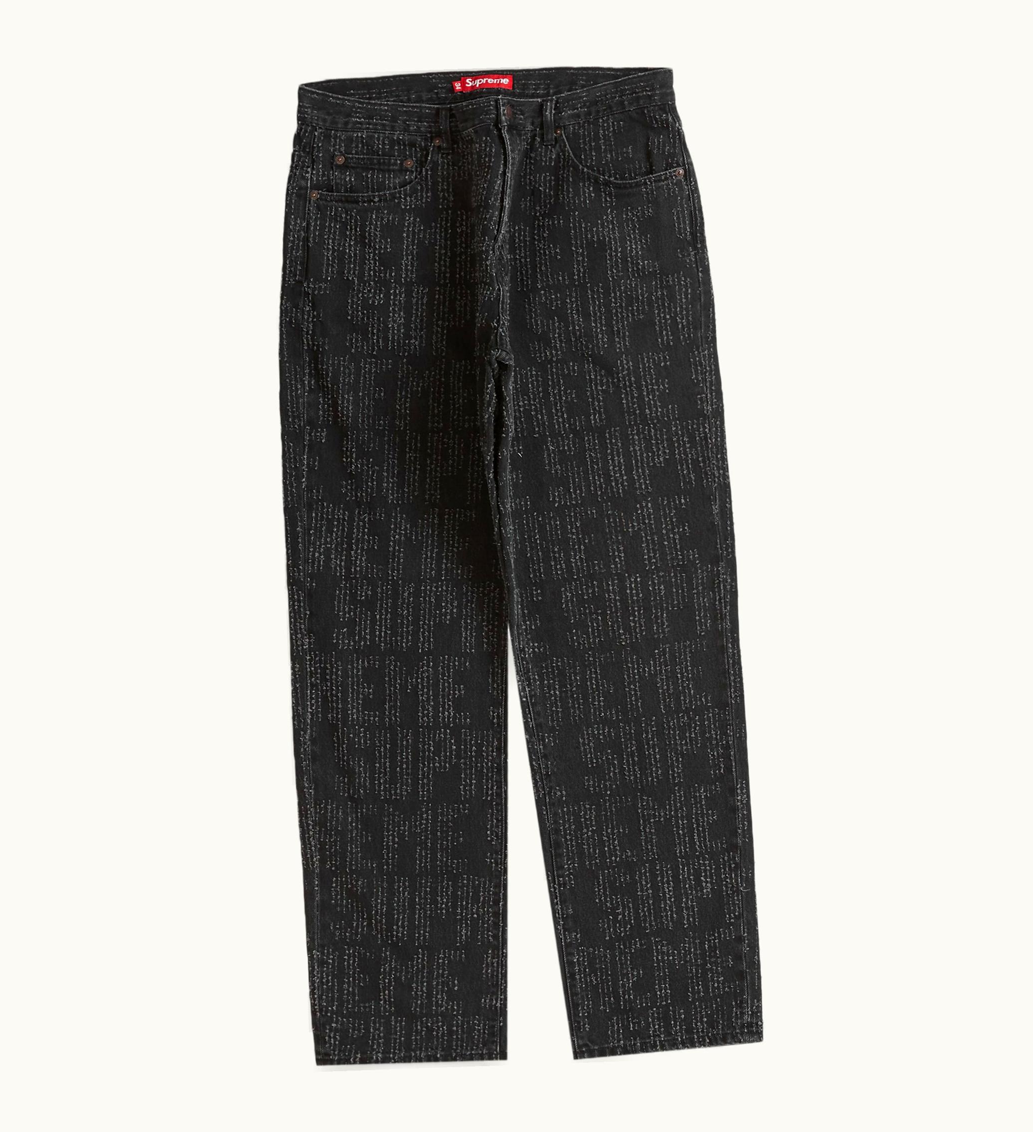 Supreme Supreme Needle Punch Regular Jean Washed Black