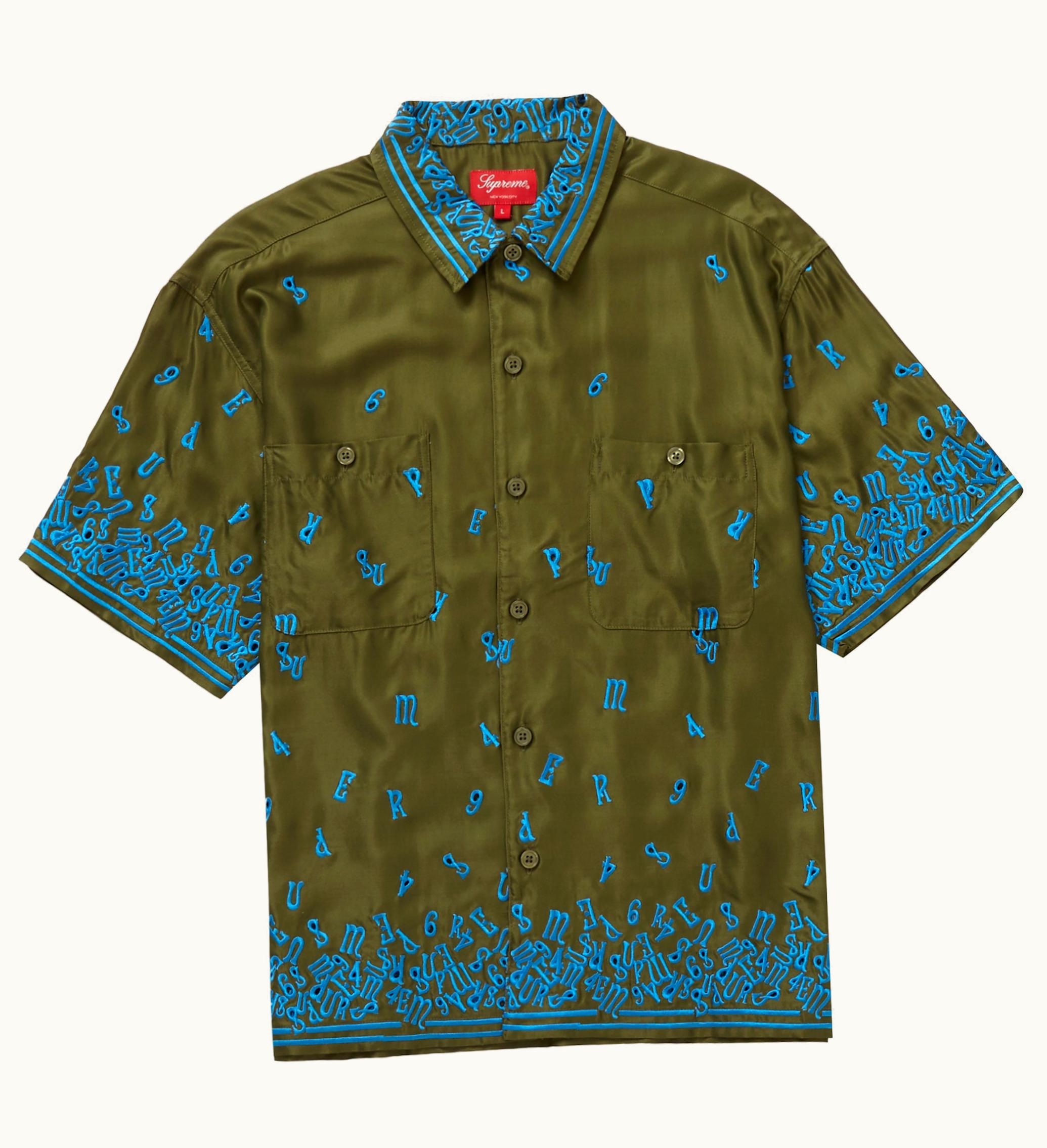 Supreme Supreme Nouveau Embroidered S S Shirt Olive