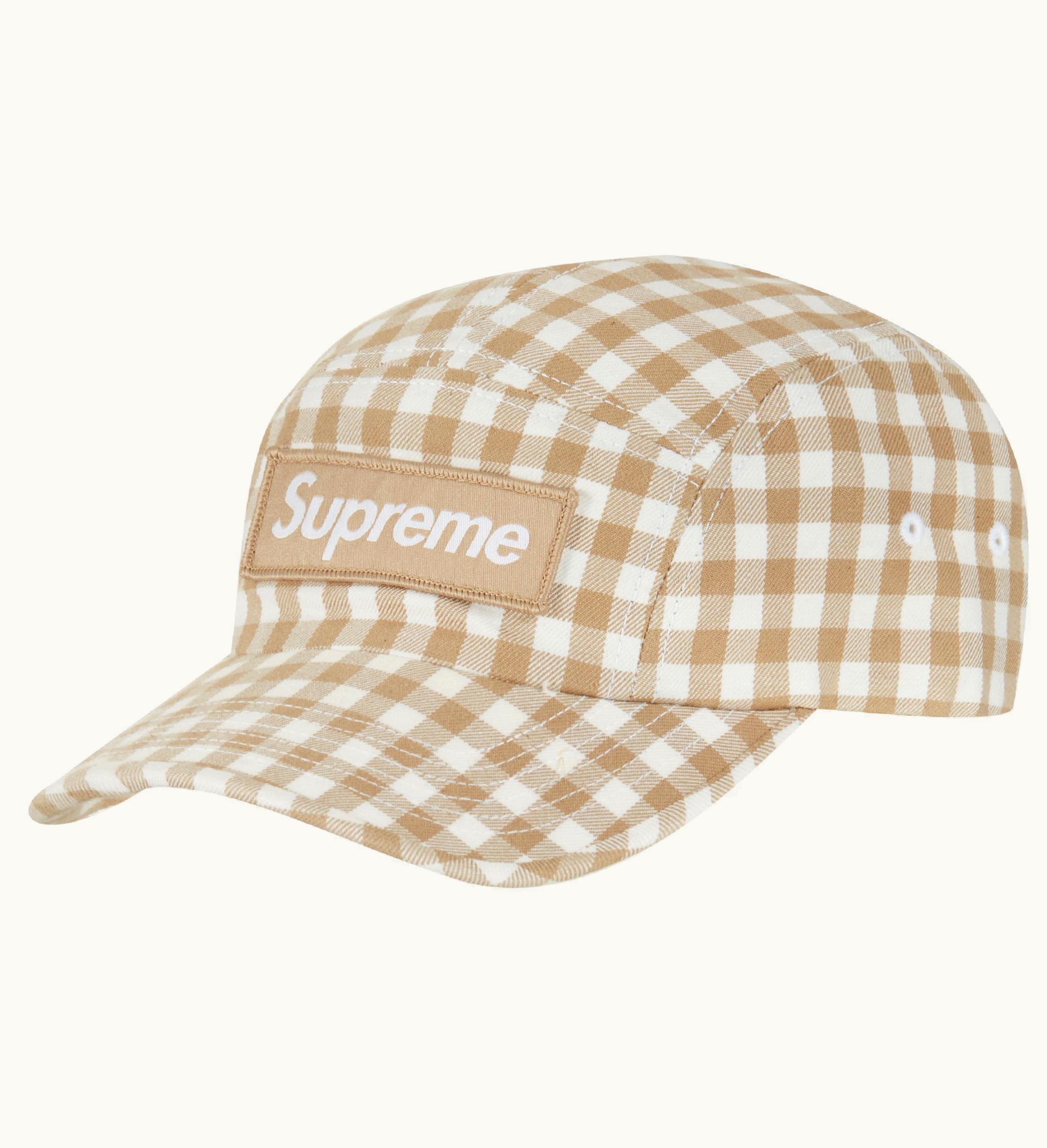 Supreme Supreme Gingham Camp Cap Tan