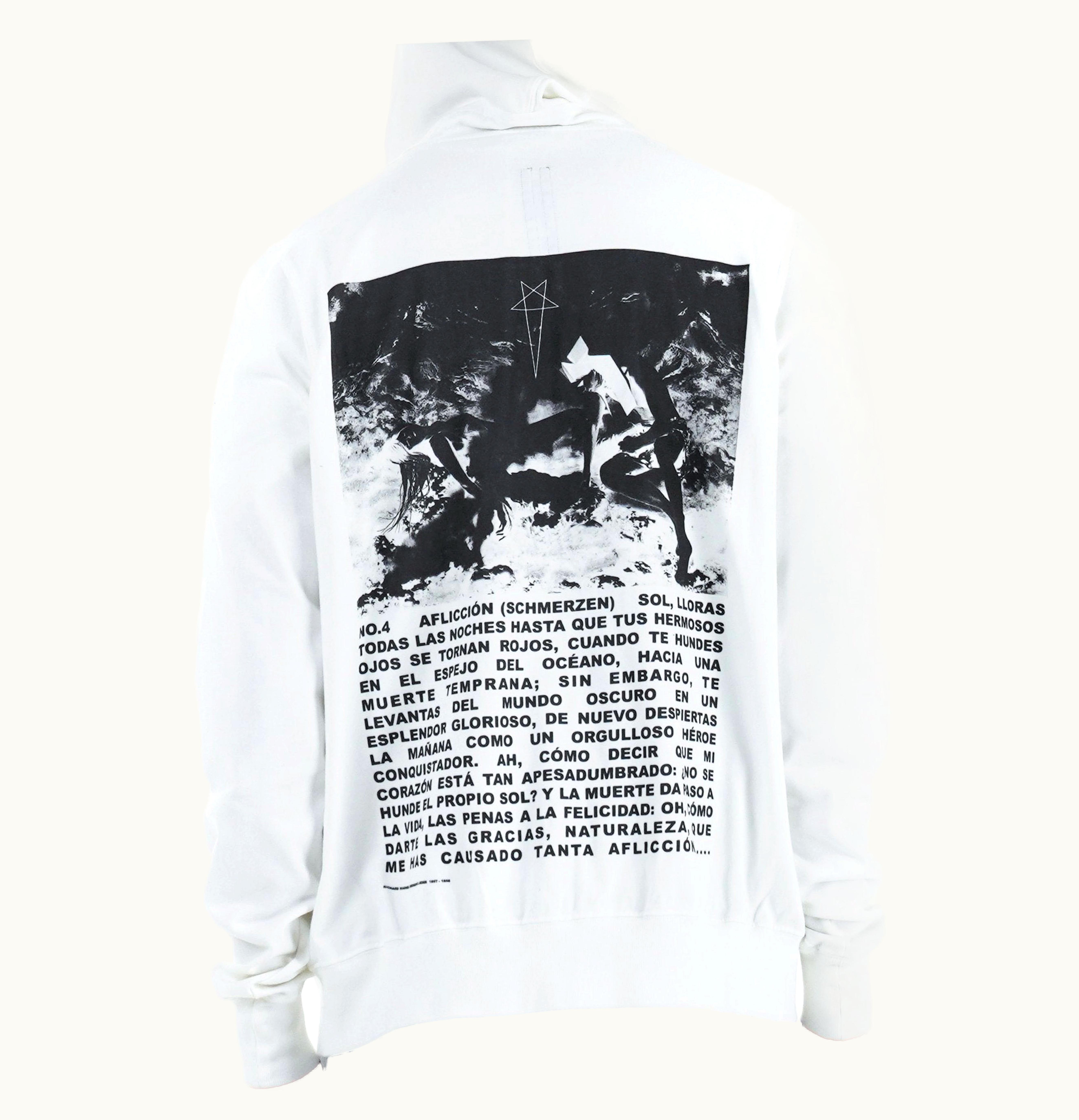 Rick Owens Rick Owens DRKSHDW Gimp Zip Hoodie Chalk White Black