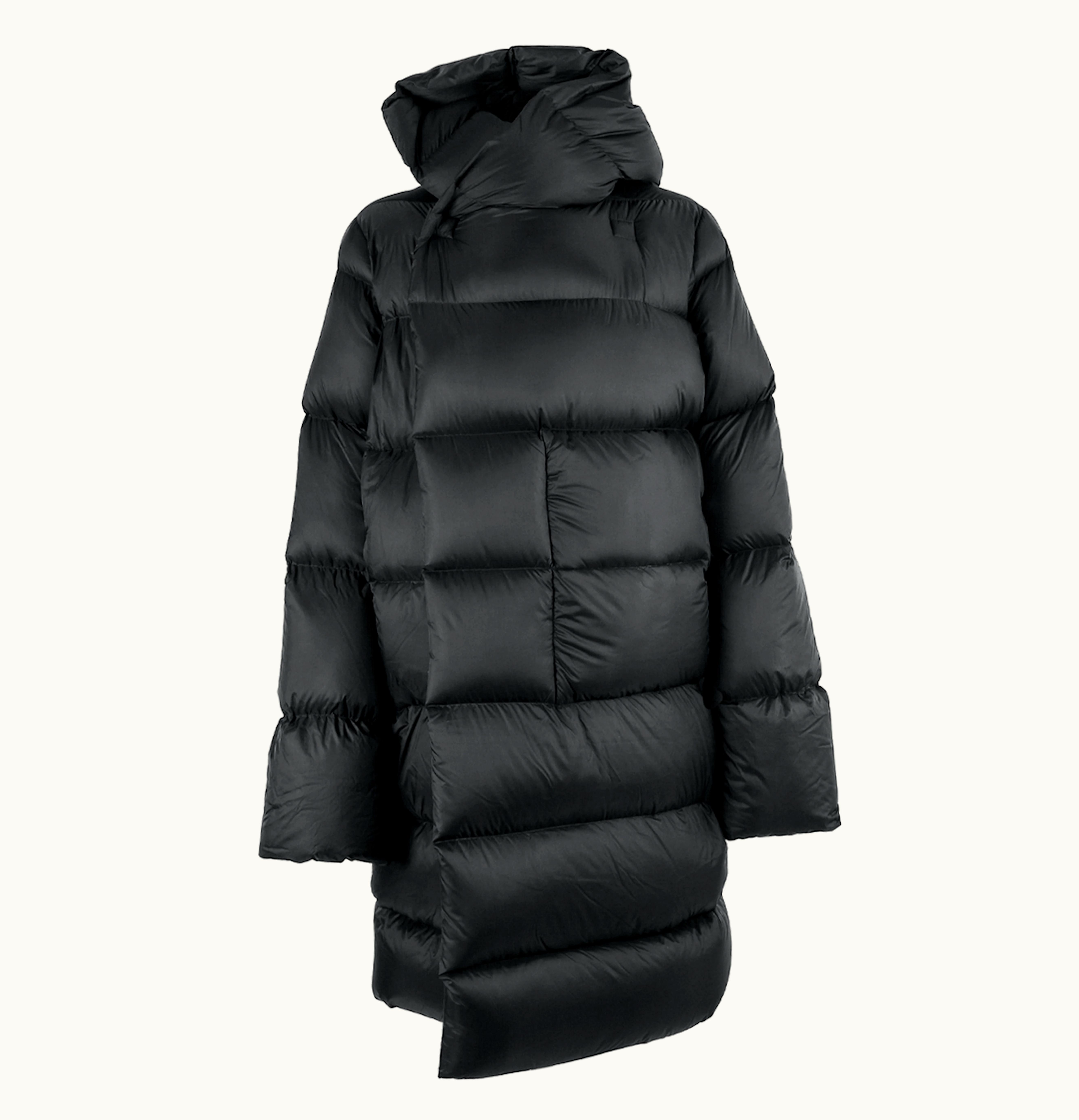 Rick Owens Rick Owens Hooded Liner Long Down Jacket Black