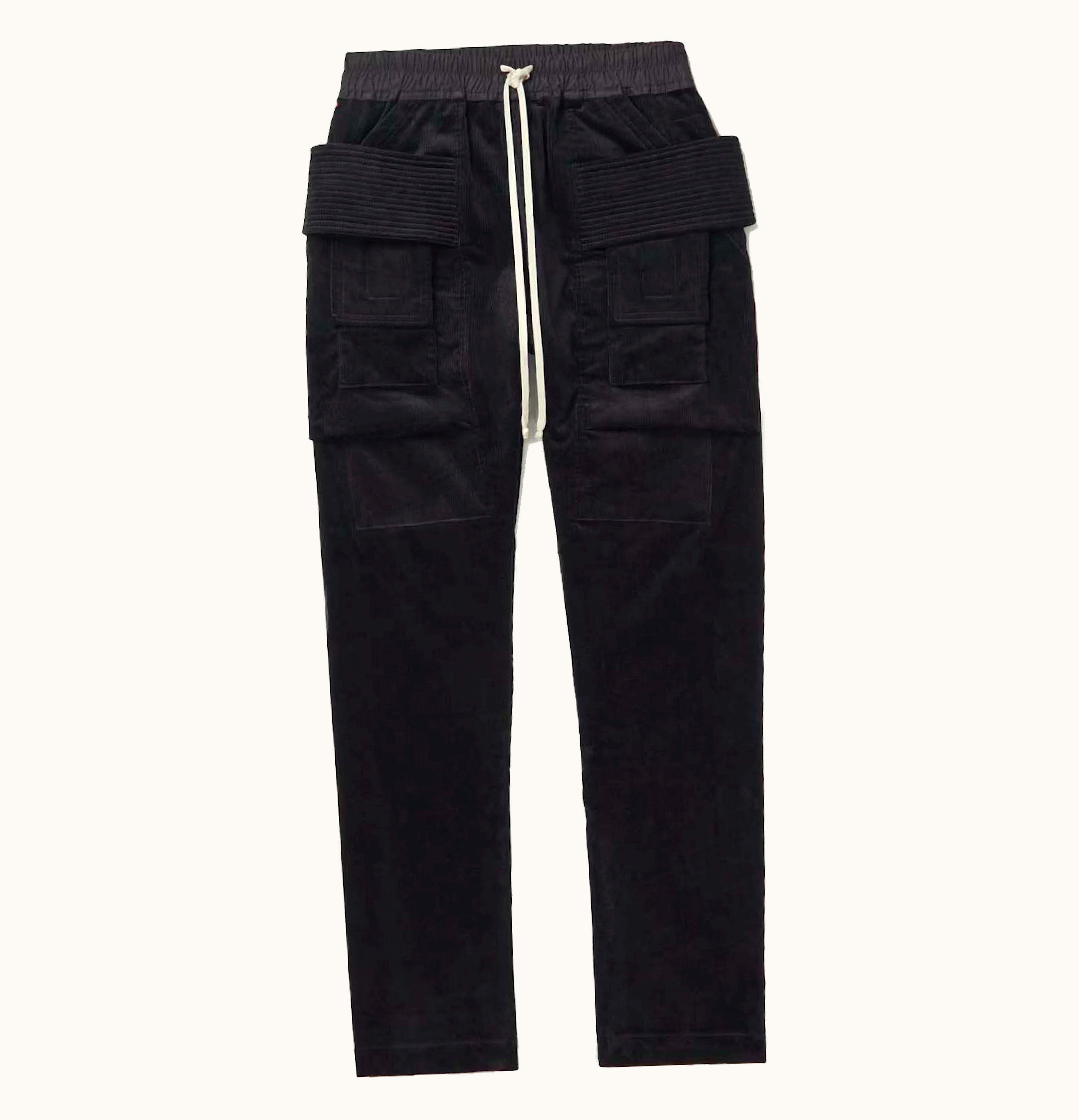 Rick Owens Rick Owens DRKSHDW Creatch Corduroy Cargo Pants Black