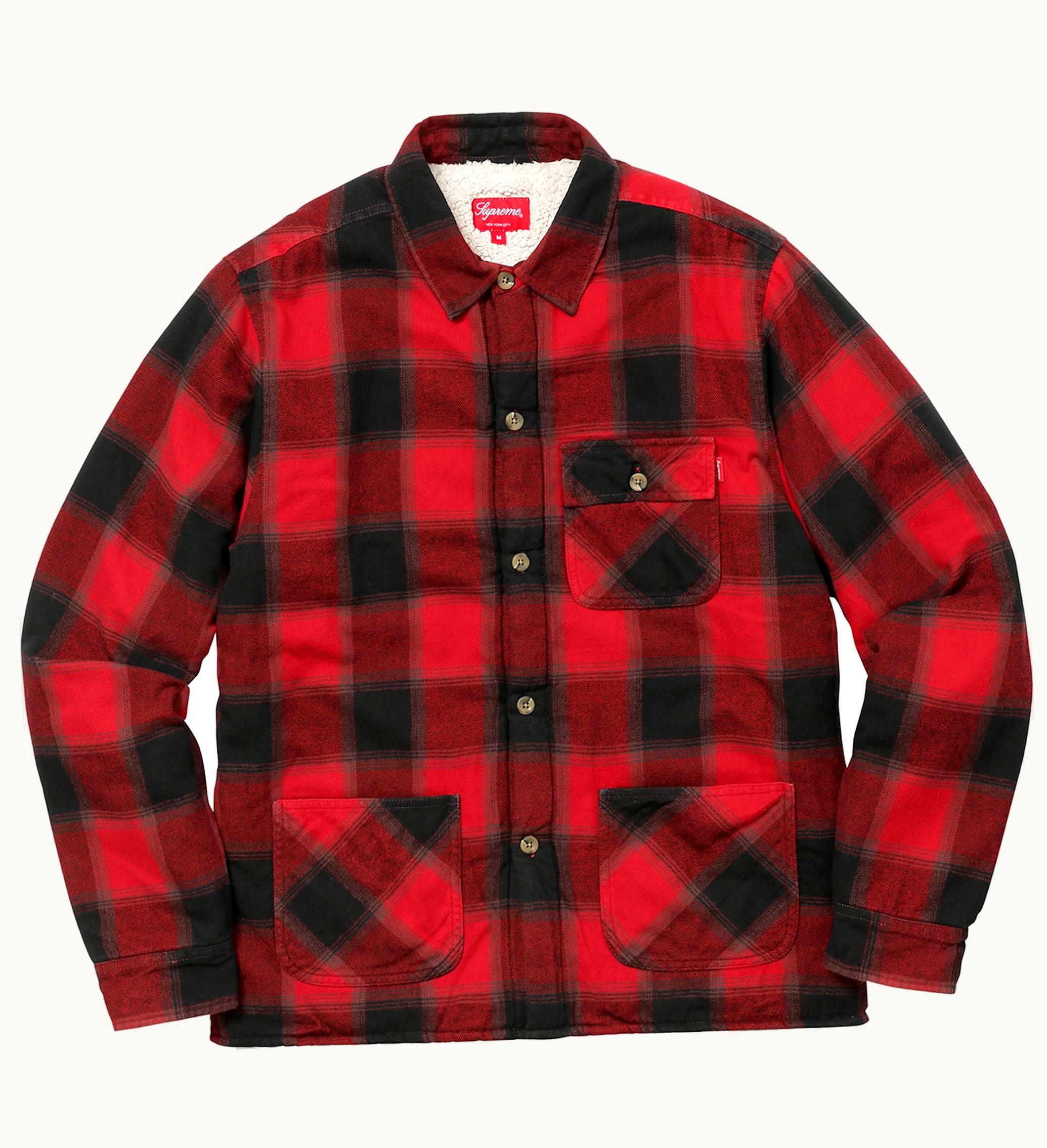 Supreme Supreme Buffalo Plaid Sherpa Lined Chore Shirt Red