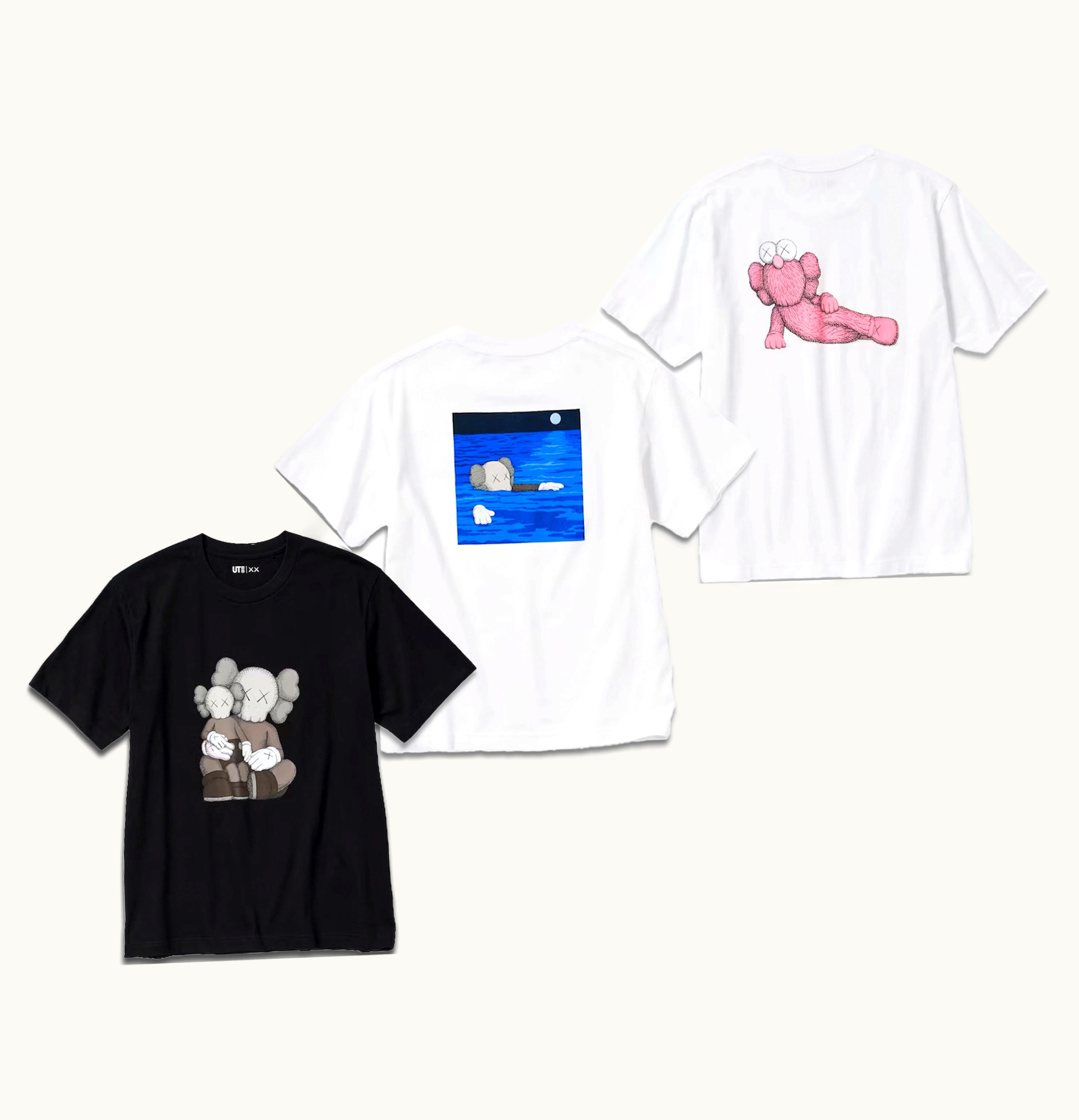 KAWS KAWS X Uniqlo Ut Short Sleeve Graphic T Shirt Set Asia Sizing White Black