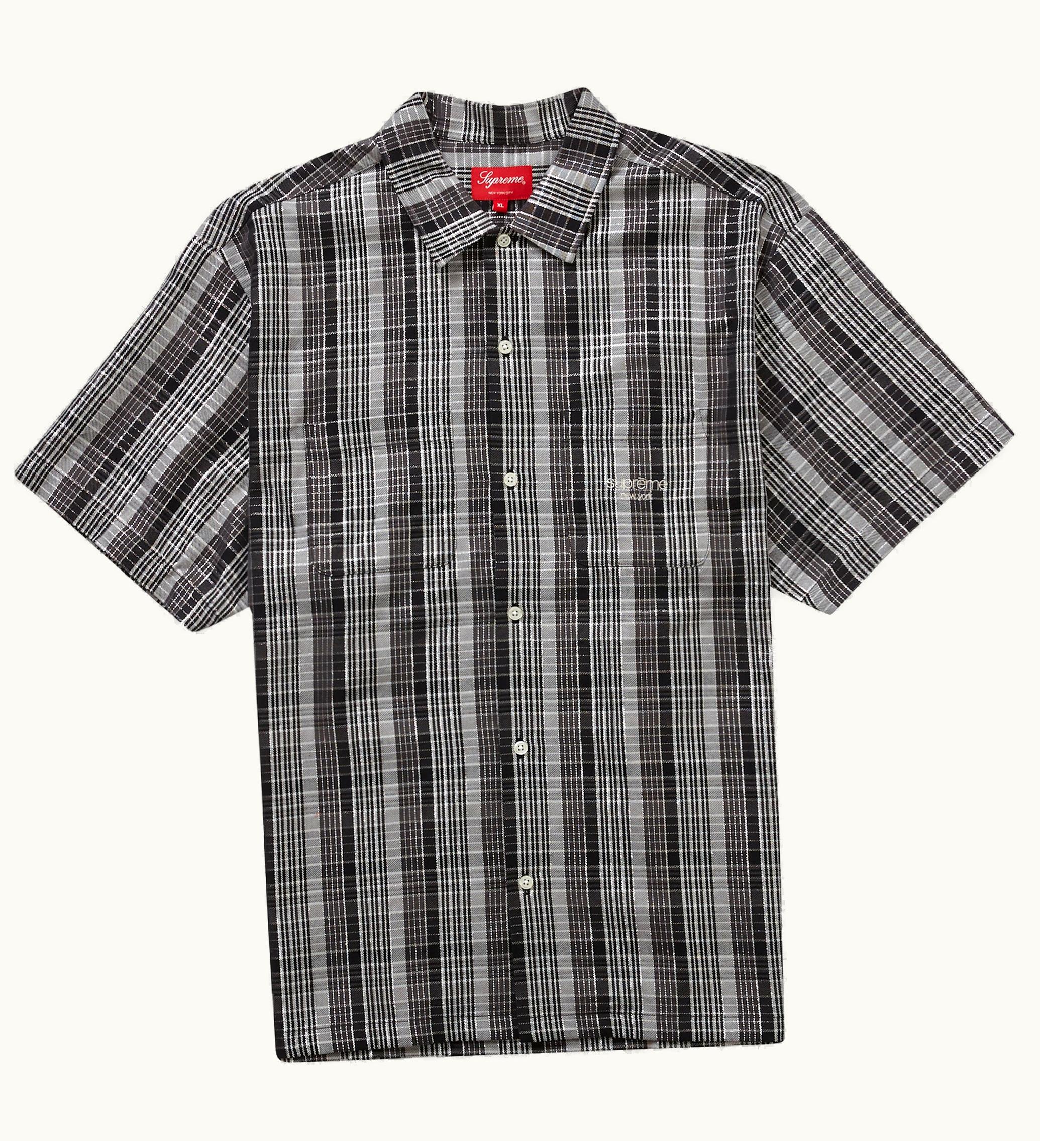 Supreme Supreme Metallic Plaid S S Shirt Black