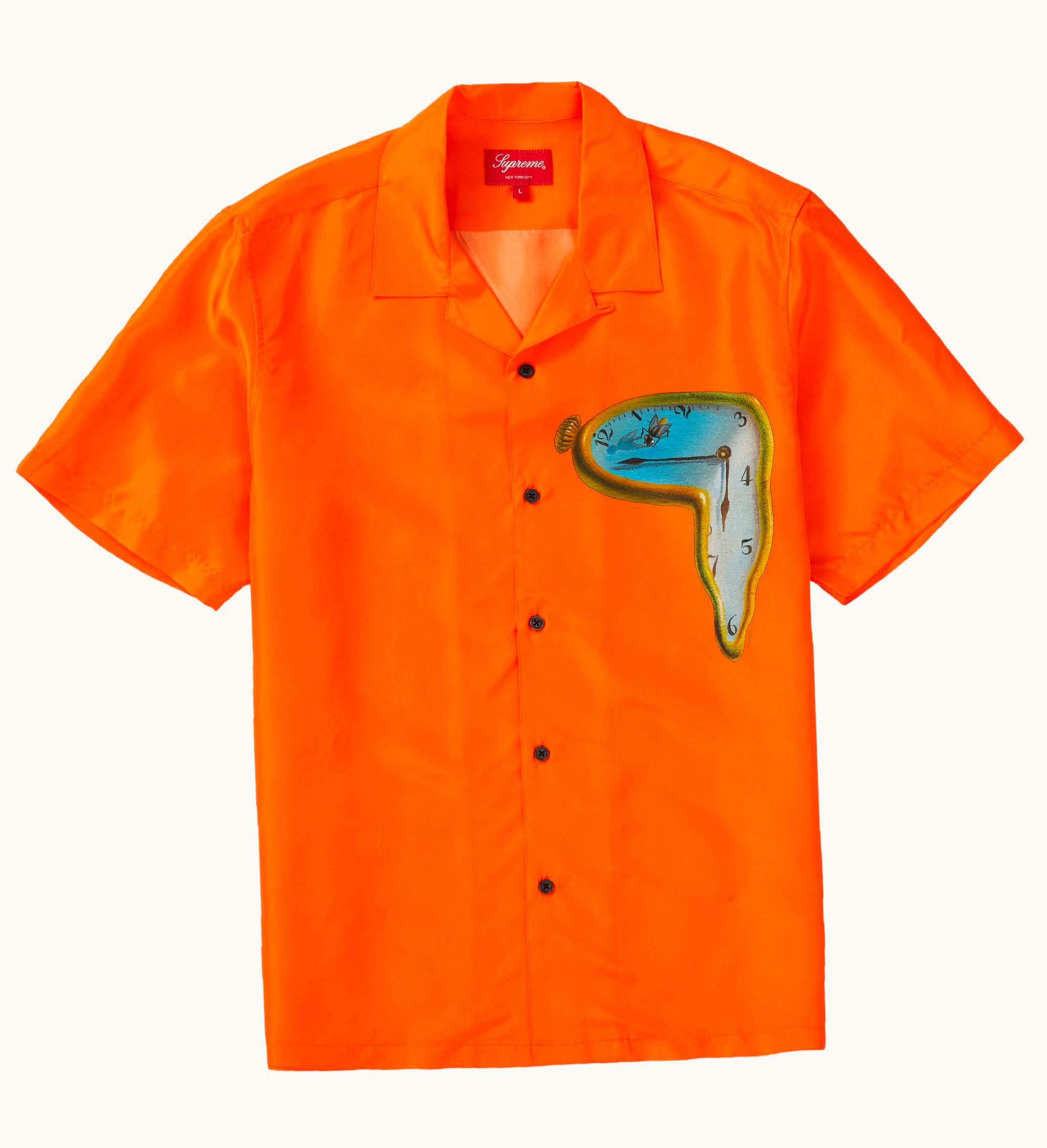 Supreme Supreme The Persistence Of Memory Silk S S Shirt Orange