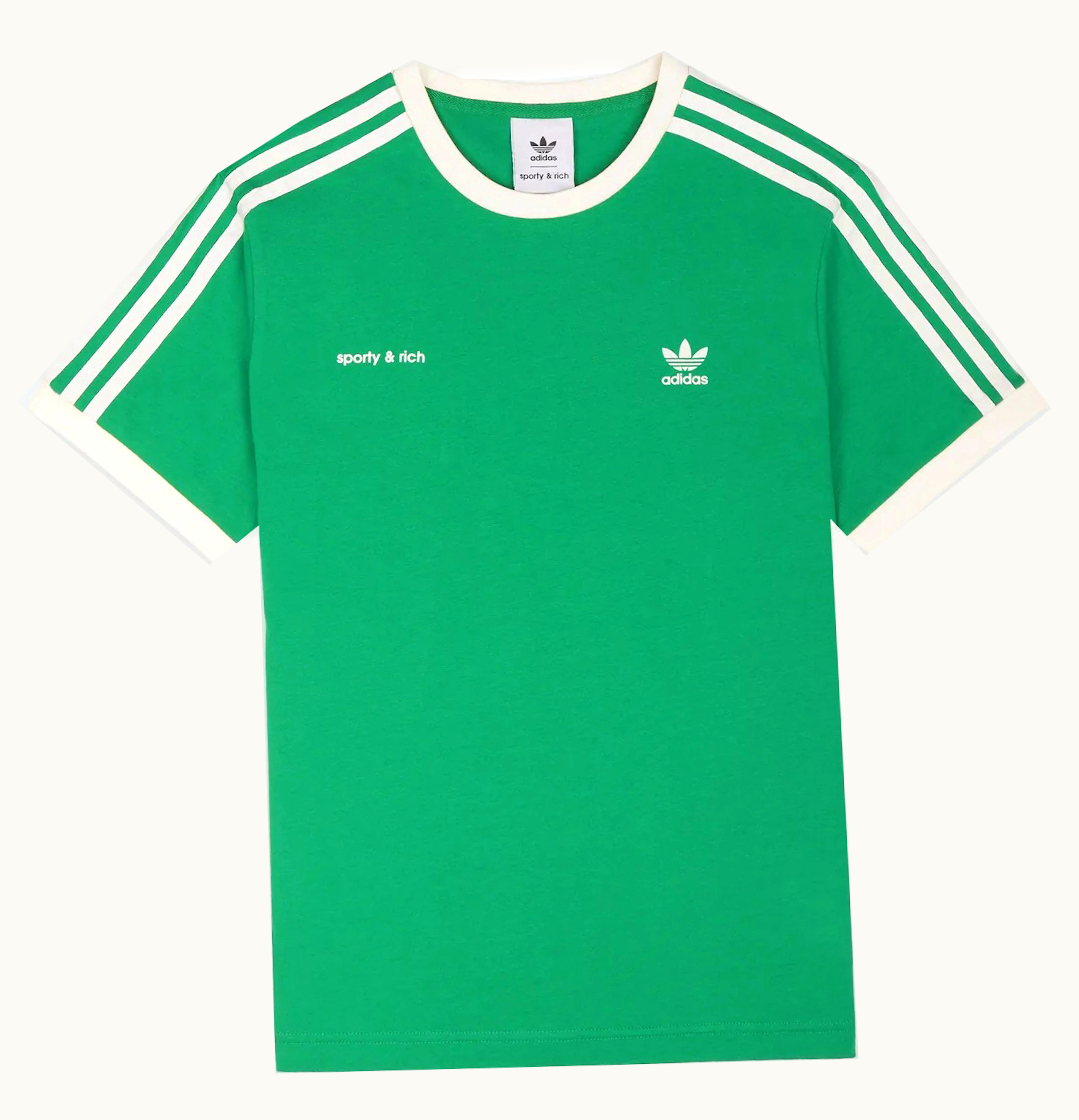 Sporty & Rich Sporty Rich x adidas Ringer Tee Jolly Green Cream