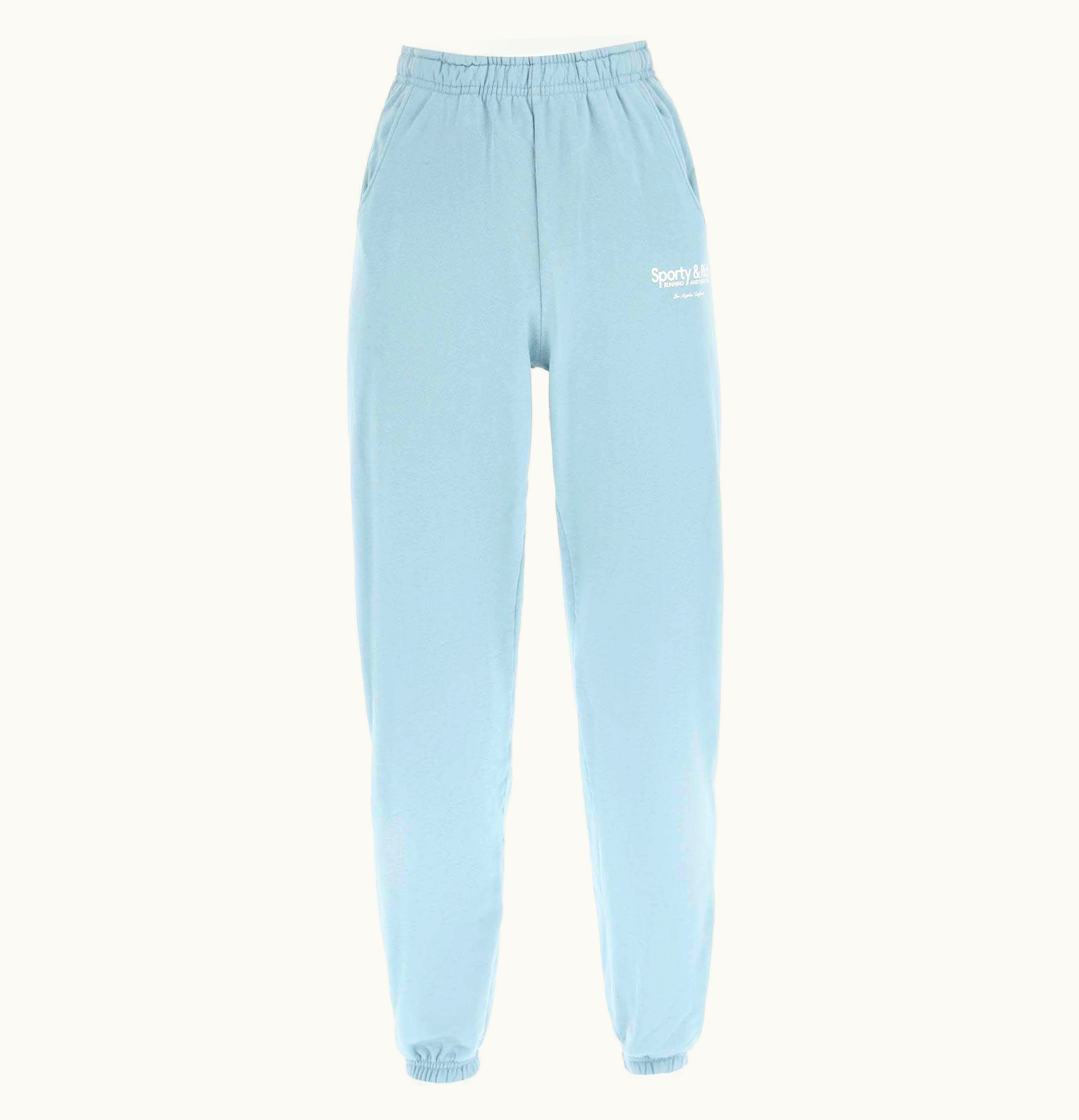 Sporty & Rich Sporty Rich Running and Health Club Sweatpants Soft Blue White