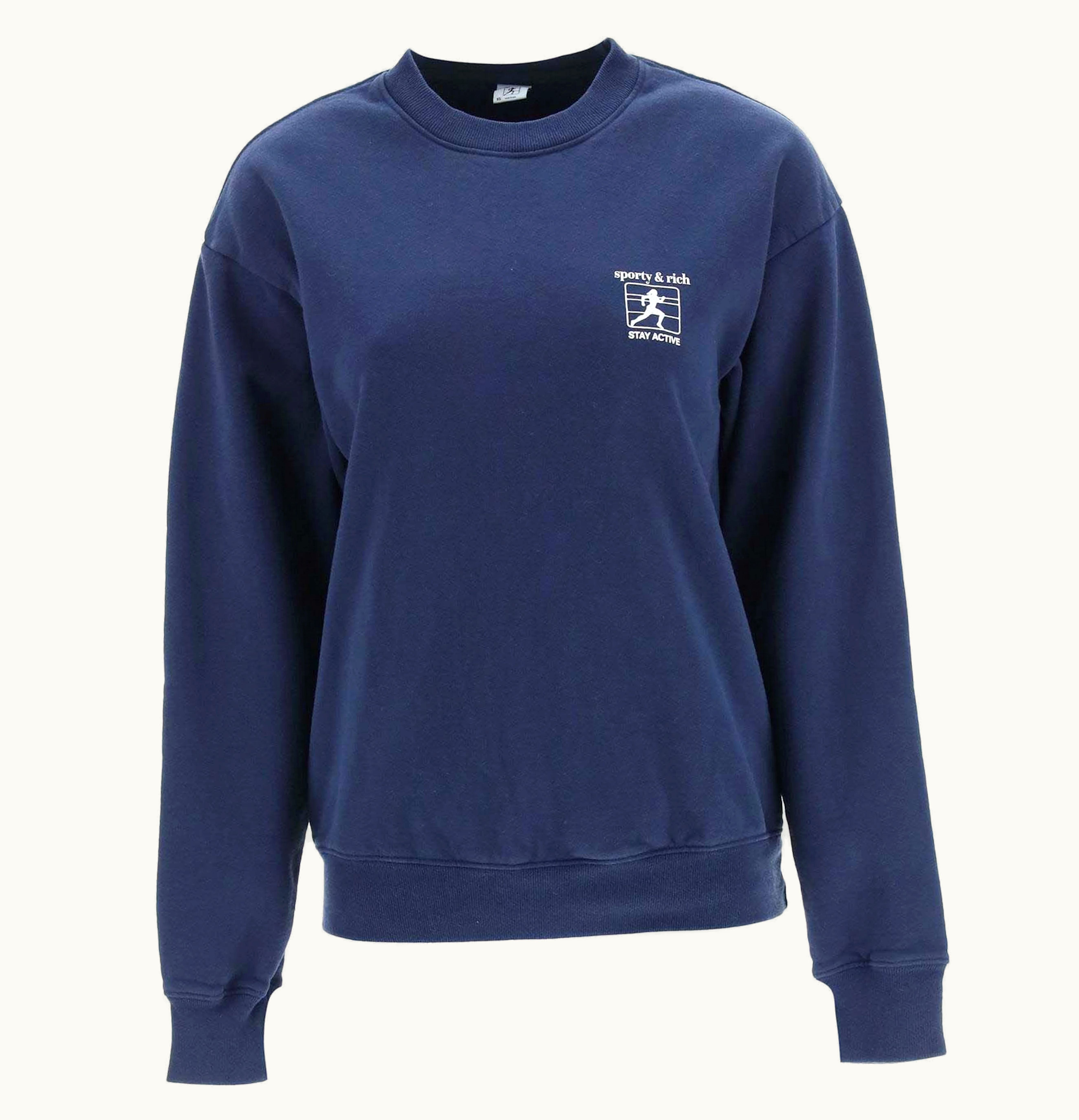 Sporty & Rich Sporty Rich Stay Active Crewneck Sweatshirt Blue