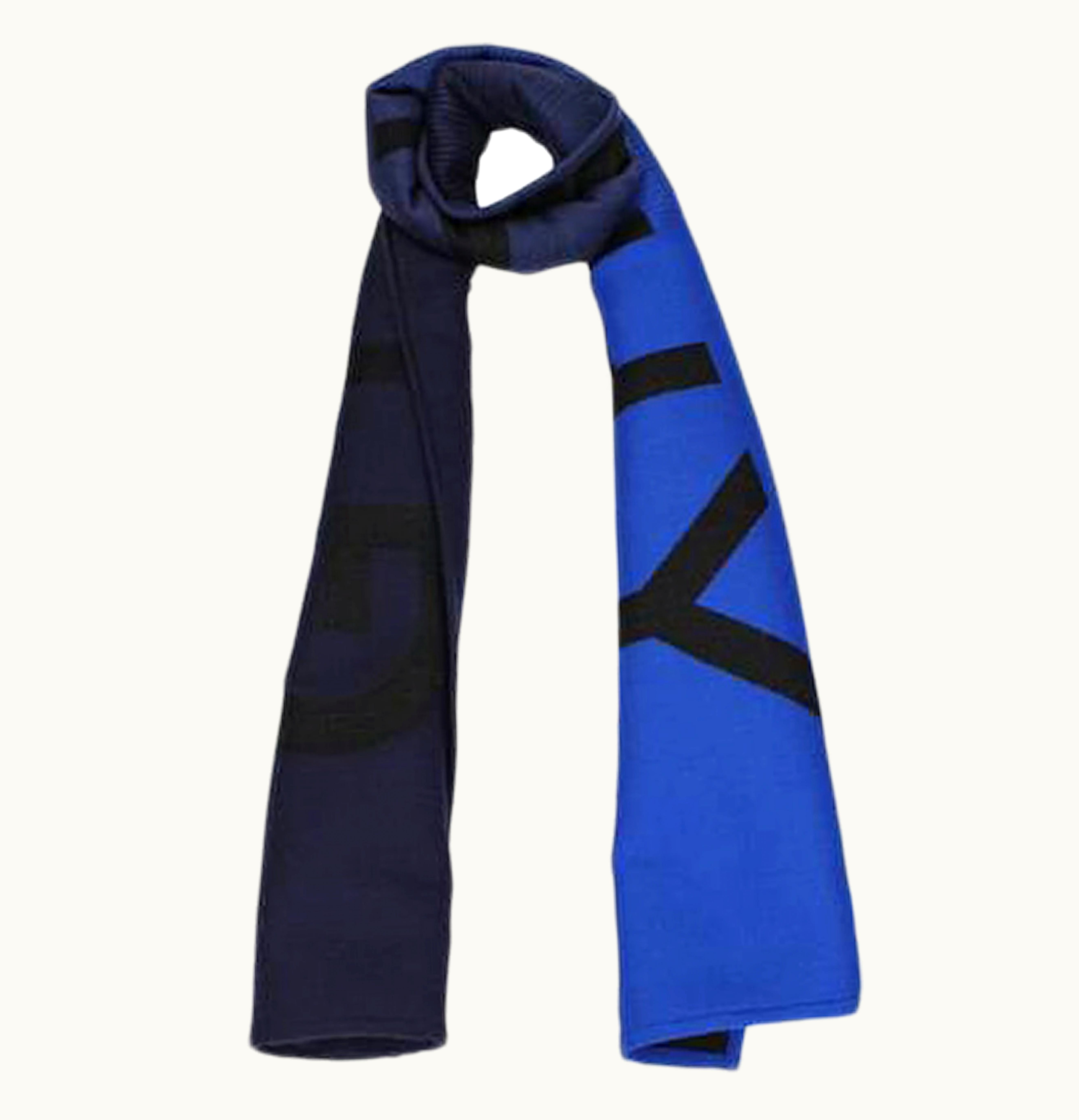 Givenchy Givenchy Wool Gradient Logo Scarf Black Multi Blue