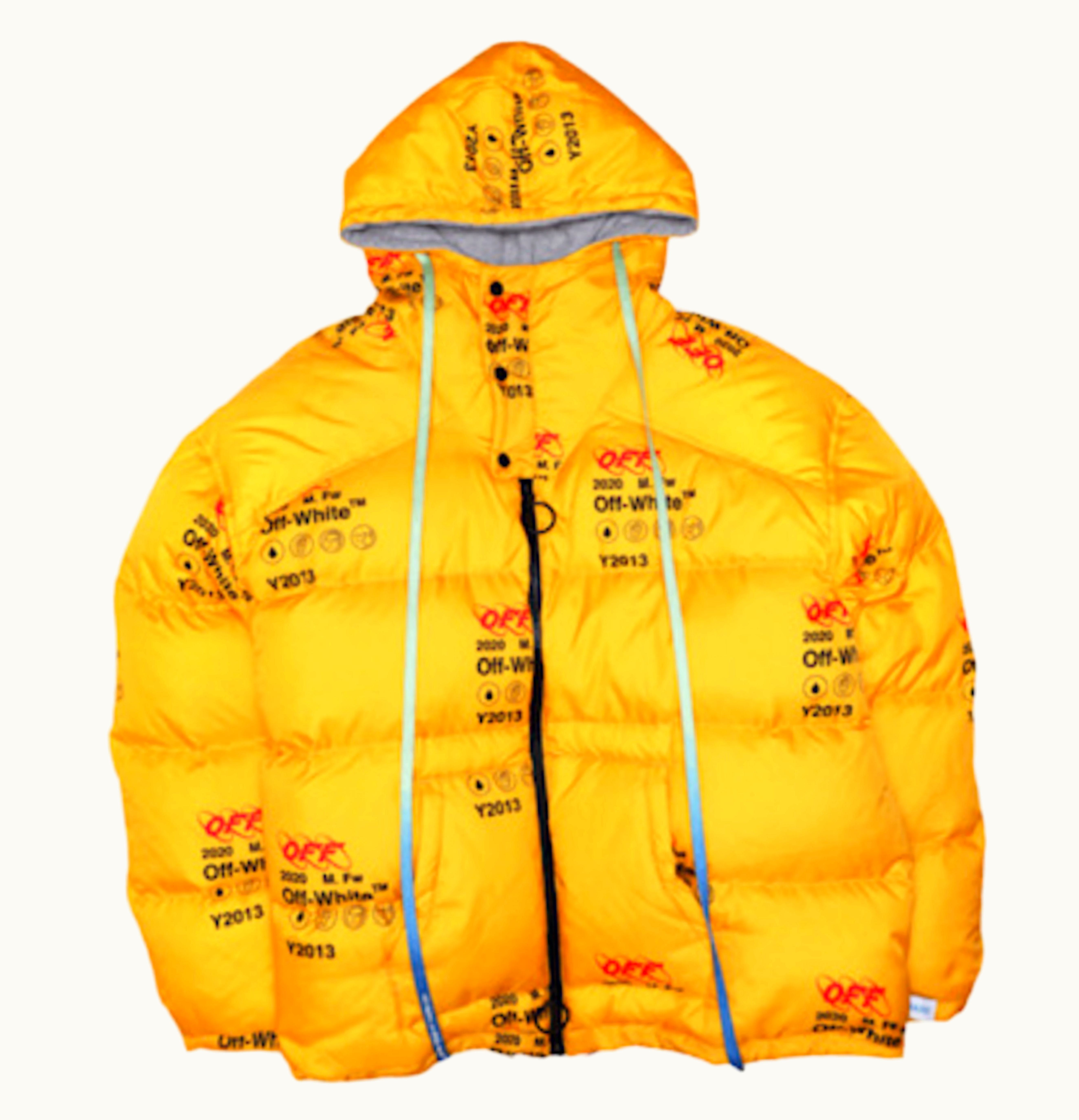 OFF-WHITE OFF WHITE Industrial Zipped Puffer Jacket Yellow