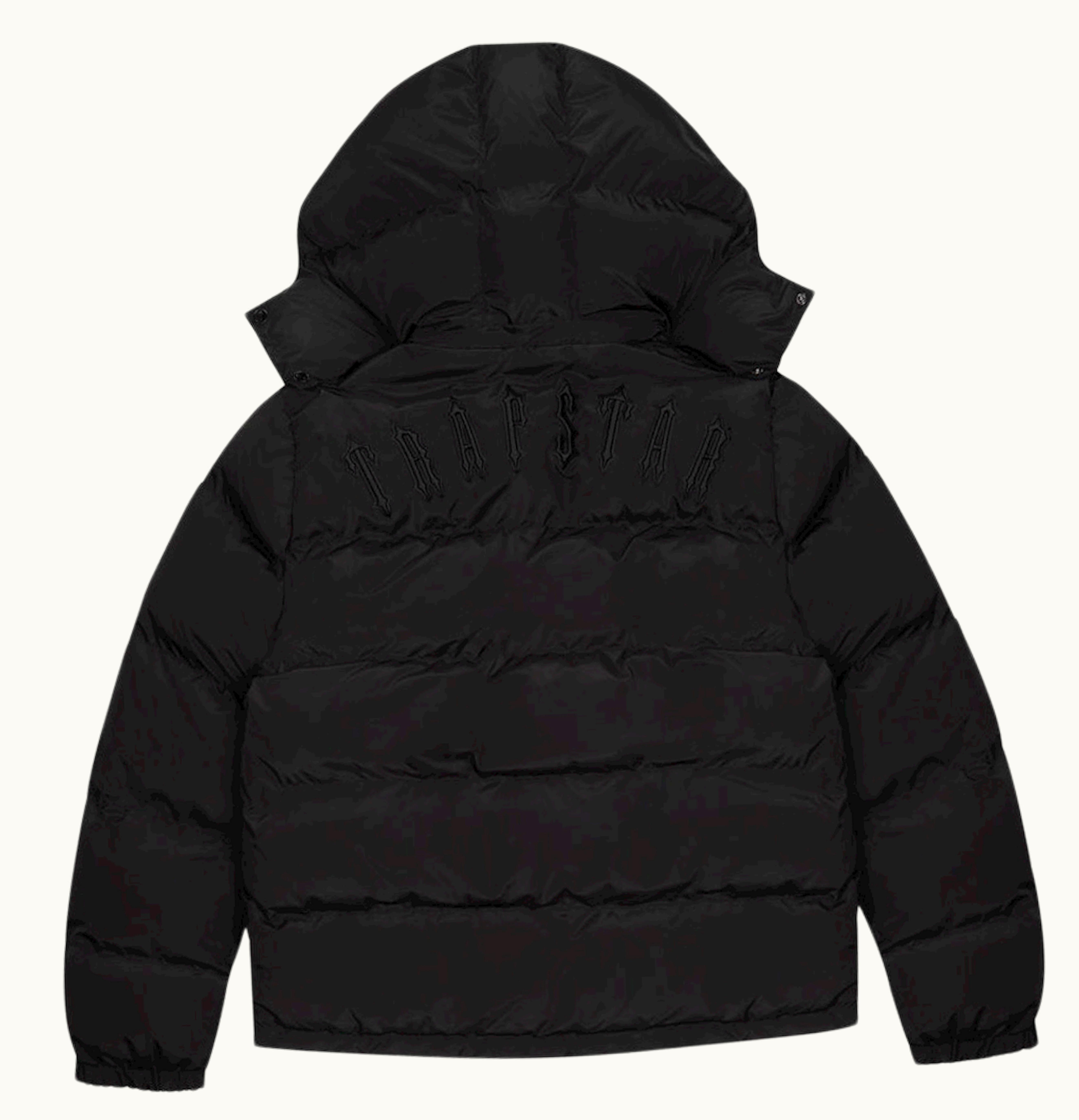 Trapstar Irongate Detachable Hooded Puffer Jacket 2023 Blackout Edition