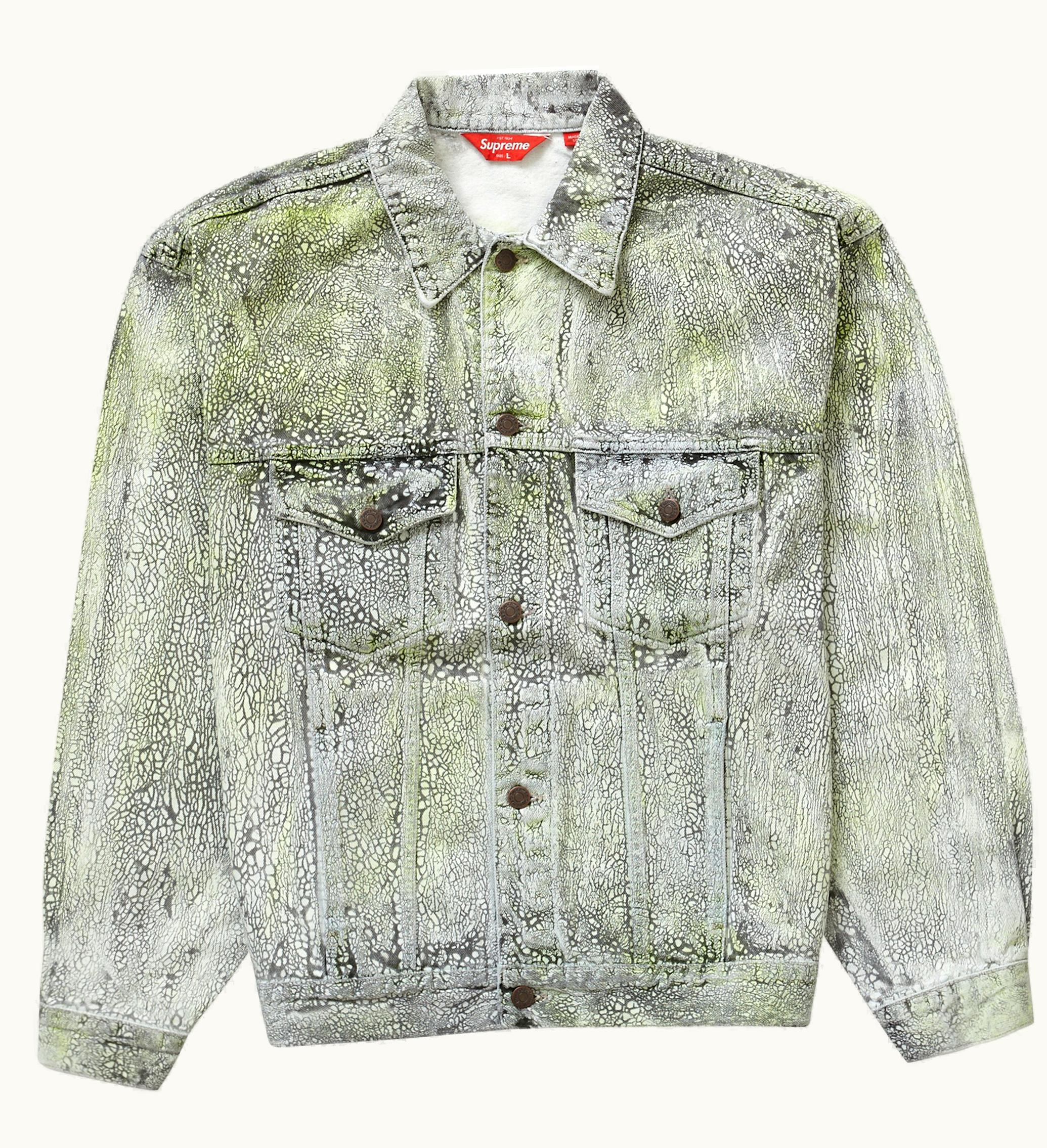Supreme Supreme Crackle Denim Trucker Jacket Multicolor