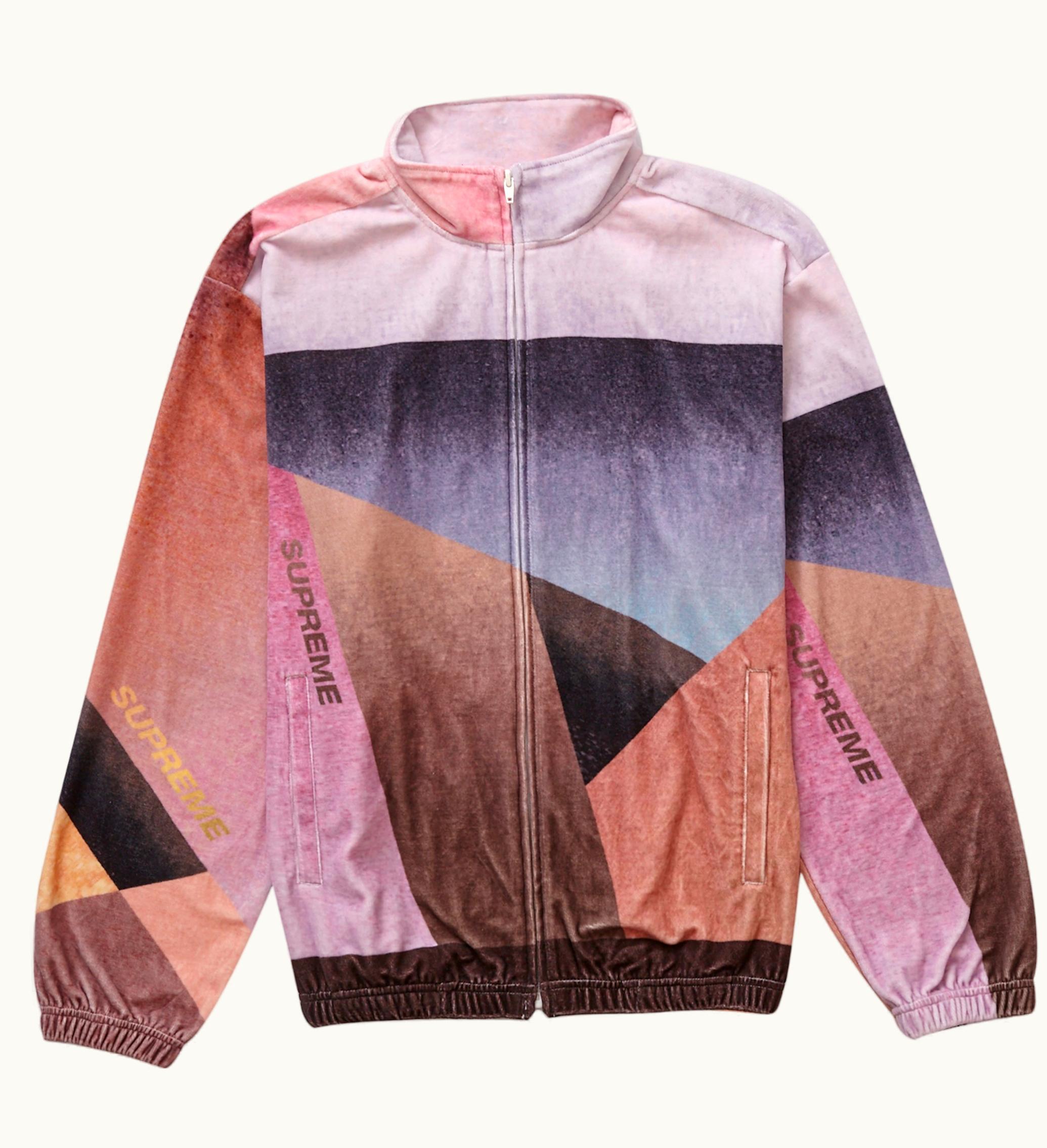 Supreme Supreme Geo Velour Track Jacket Pink
