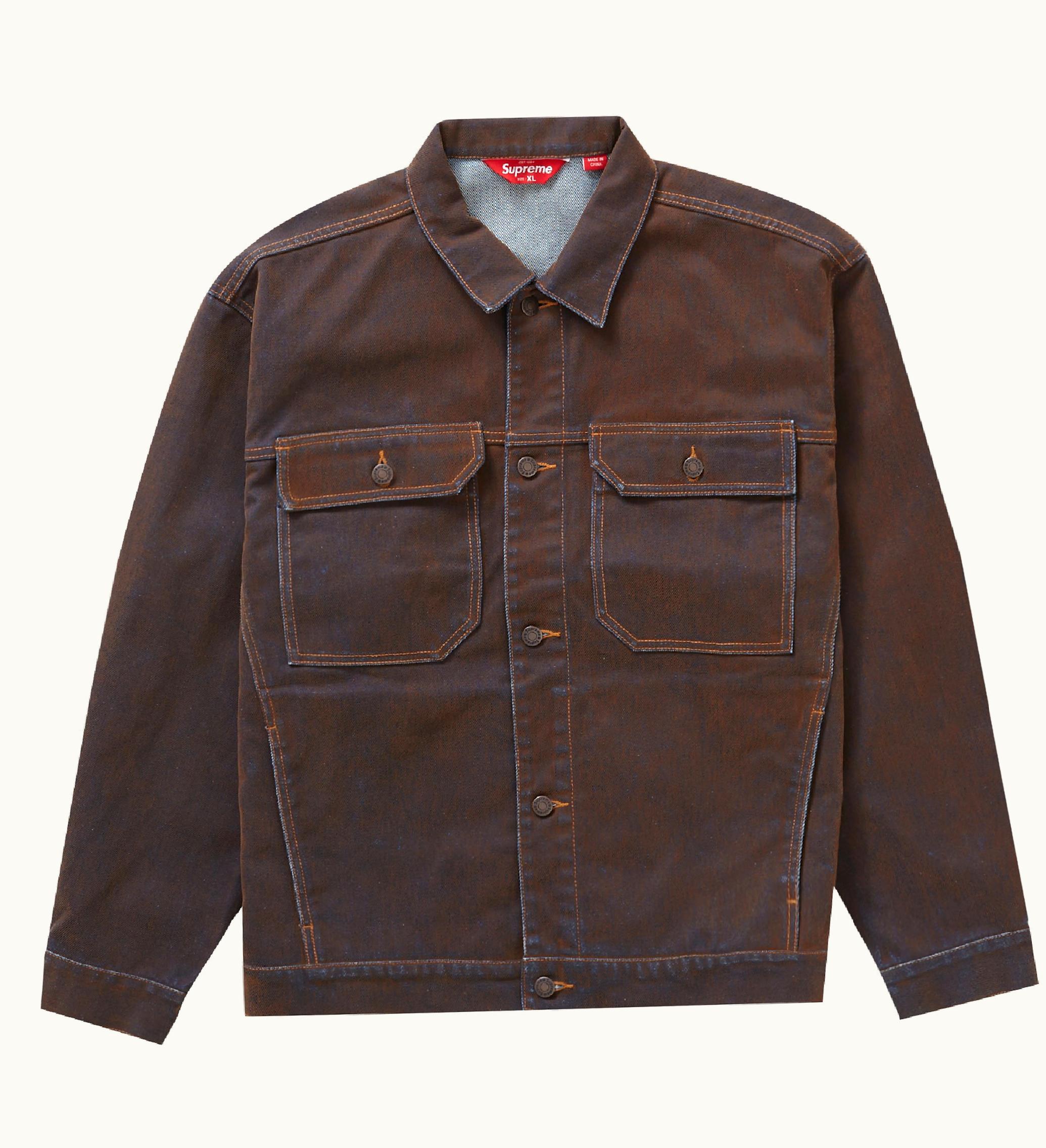 Supreme Supreme Flocked Denim Trucker Jacket Gold