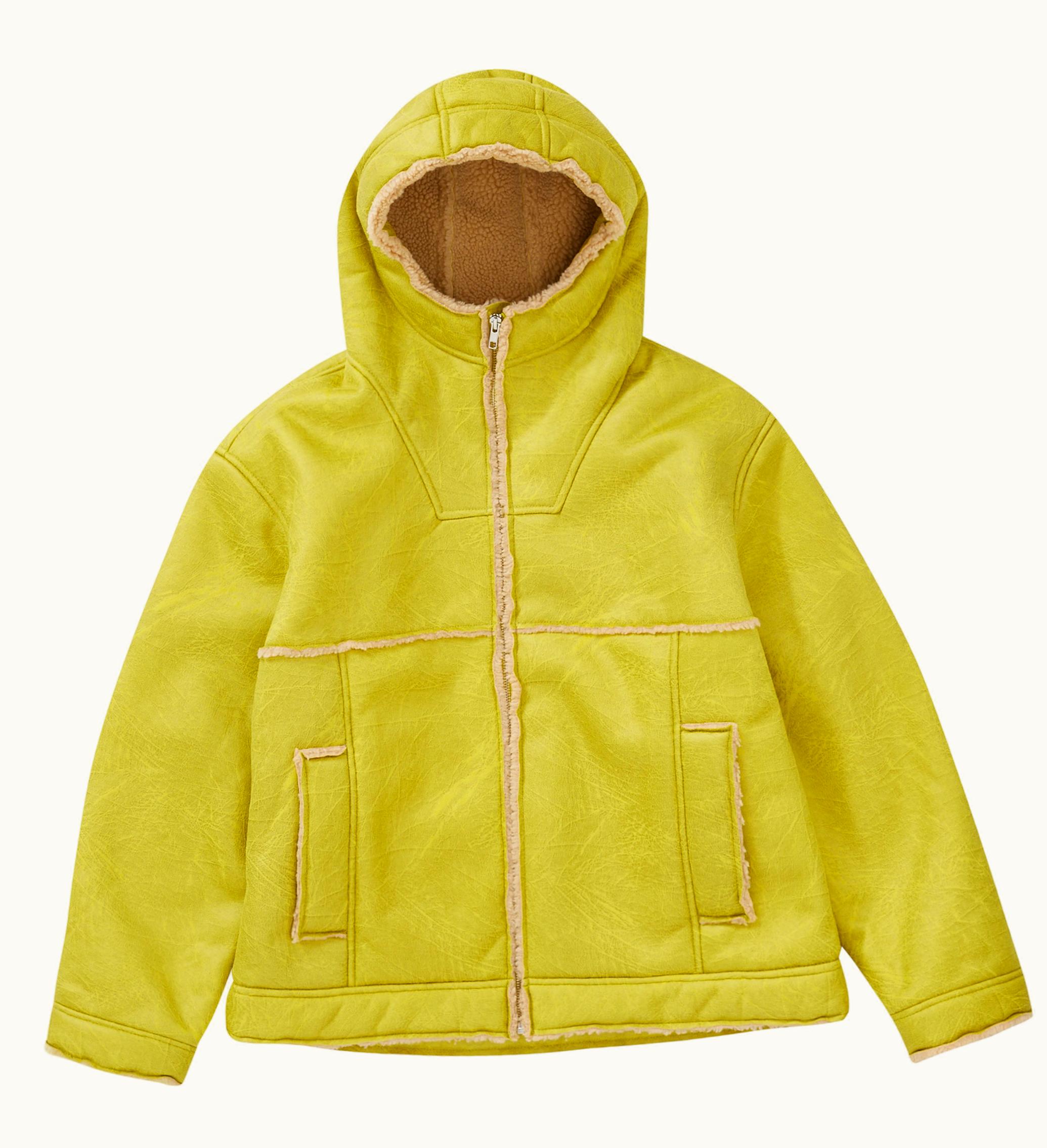 Supreme Supreme Faux Shearling Hooded Jacket SS23 Citrus