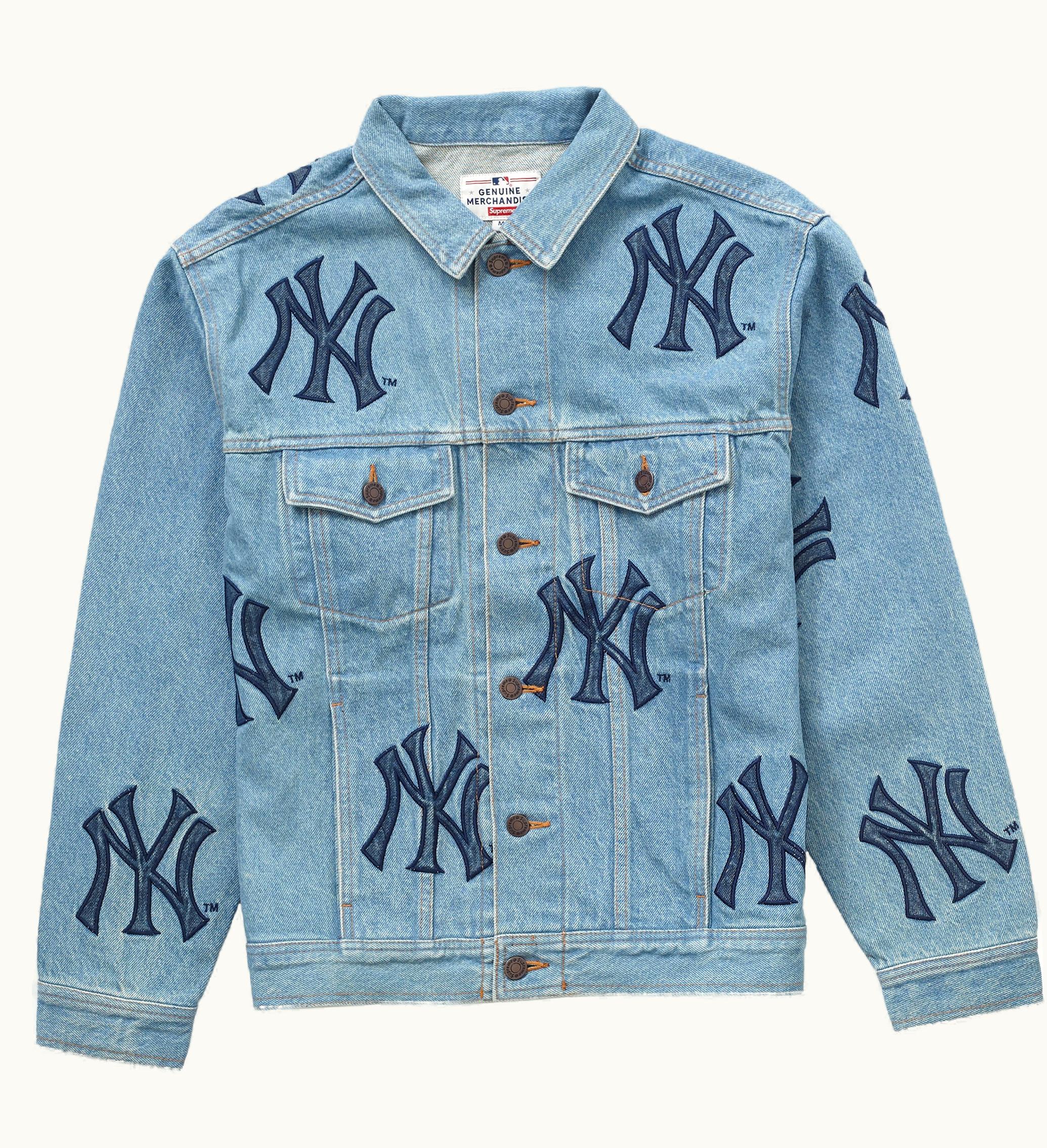 Supreme Supreme X New York Yankees Denim Trucker Jacket Washed Blue