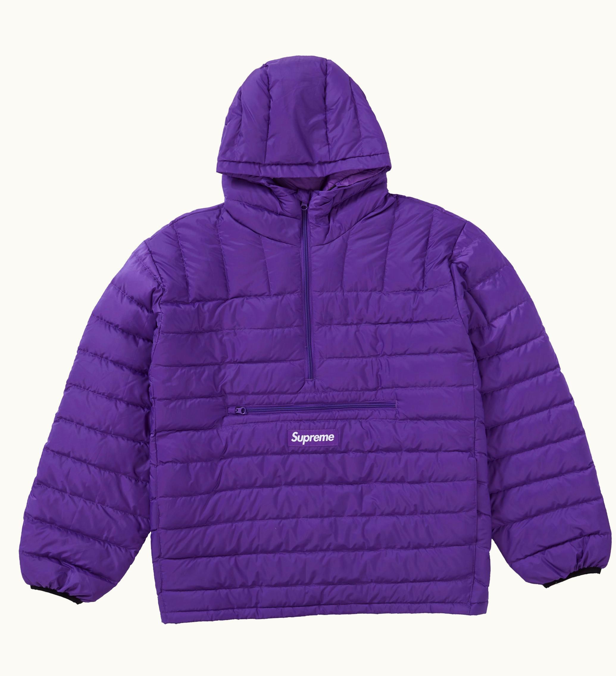 Supreme Supreme Micro Down Half Zip Hooded Pullover Purple
